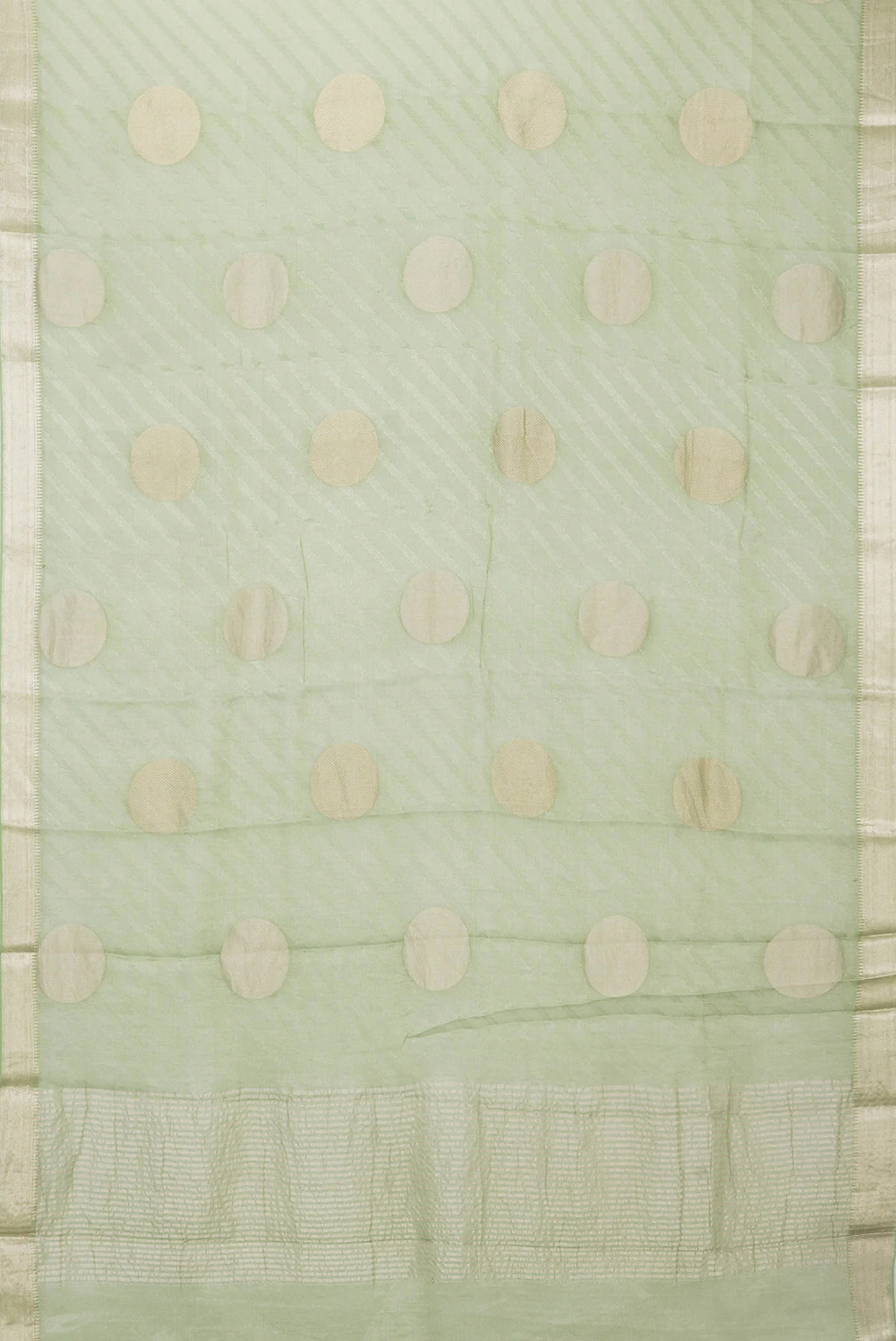 Green Dual Tone Mysore Georgette Saree - Image 6