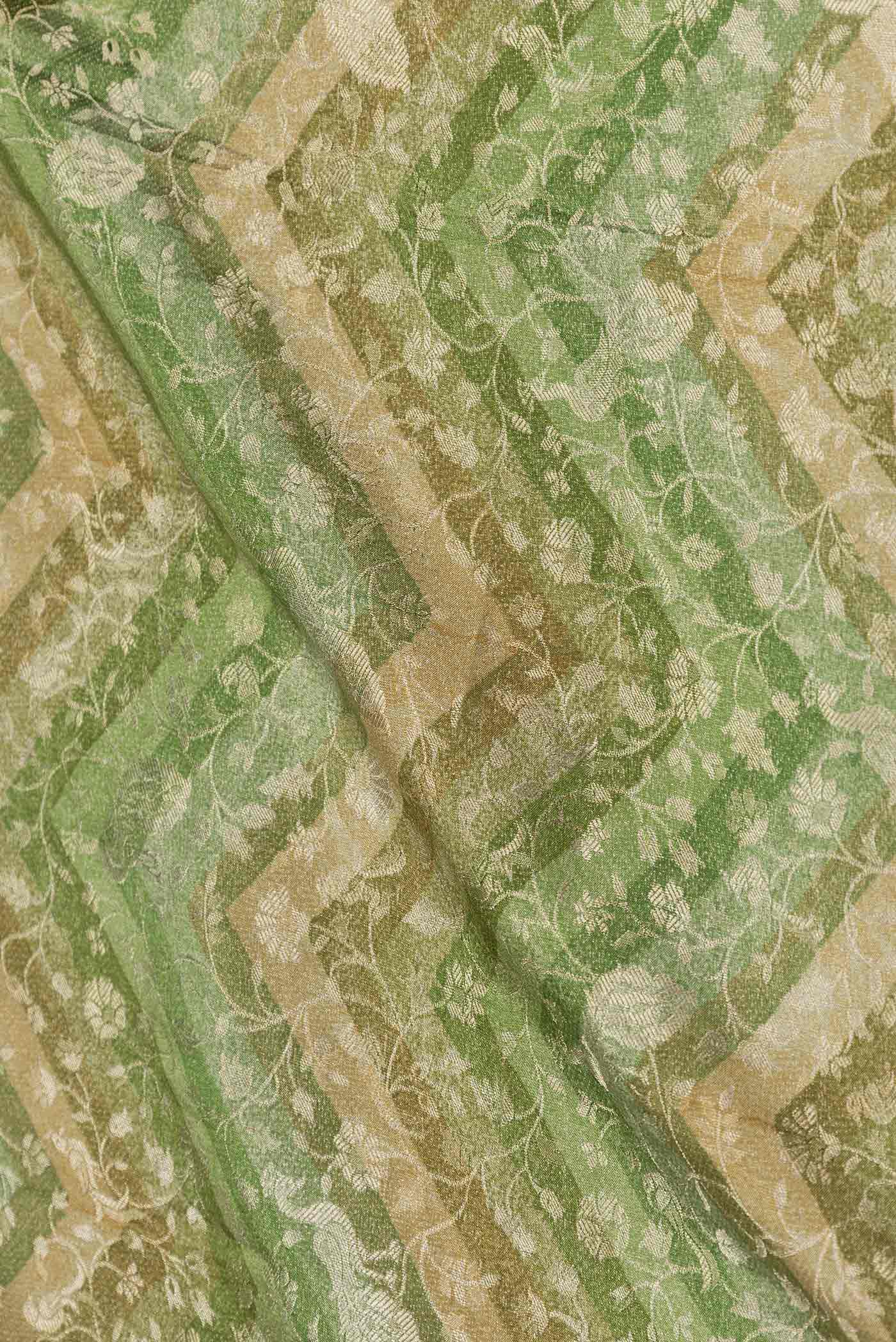 Green Mysore Crepe Saree - Image 2