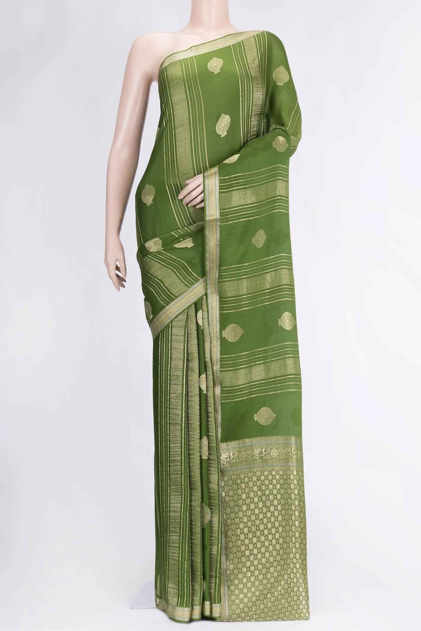 Mehandi Green Mysore Silk Saree