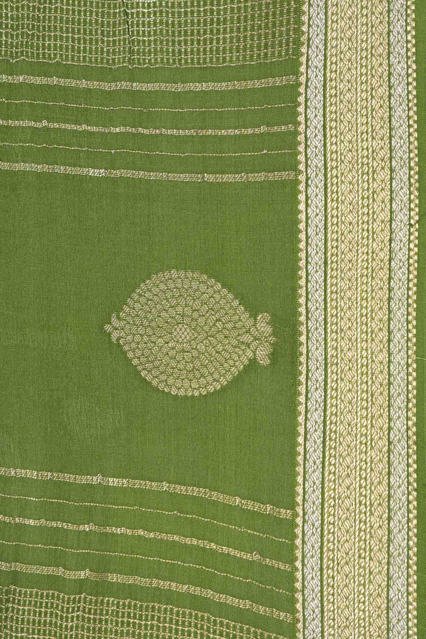 Mehandi Green Mysore Silk Saree - Image 3