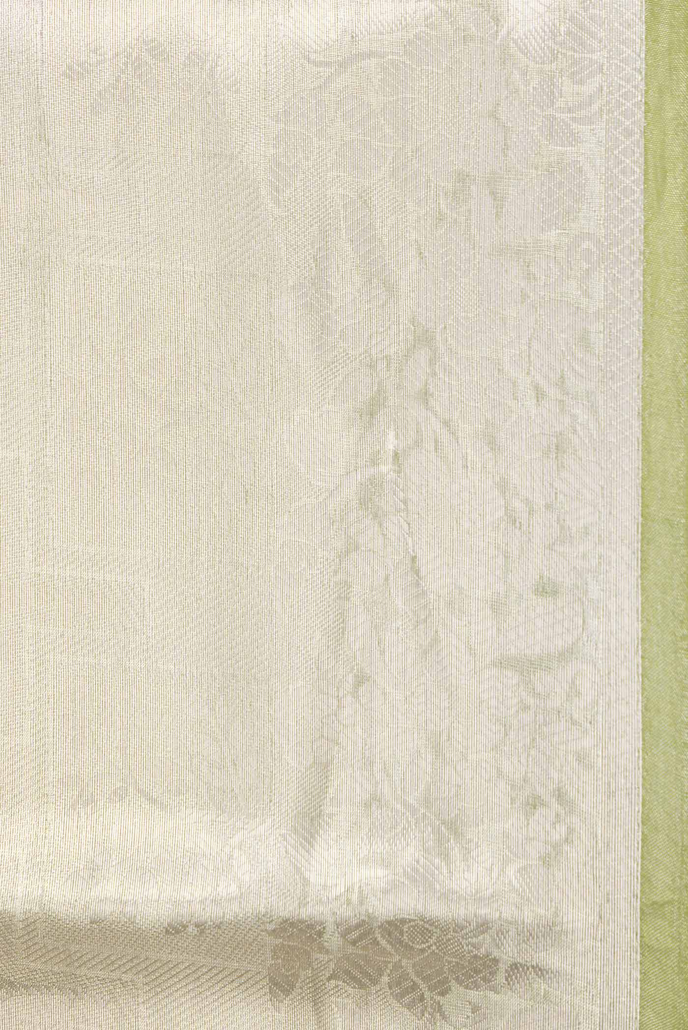 Green Dual Tone Organza Silk Saree - Image 3