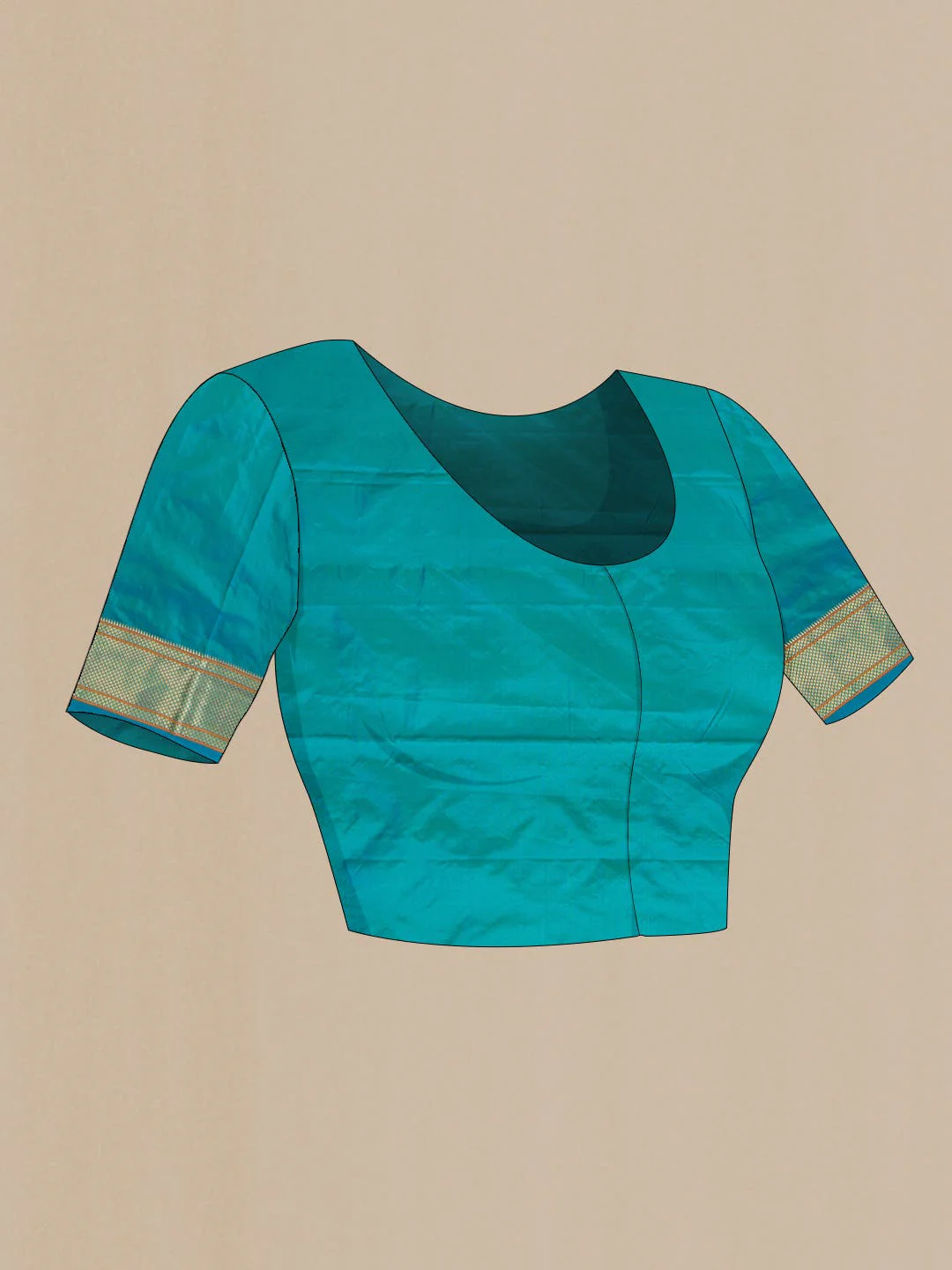 Green Dual Tone Paithani Silk Saree - Image 4