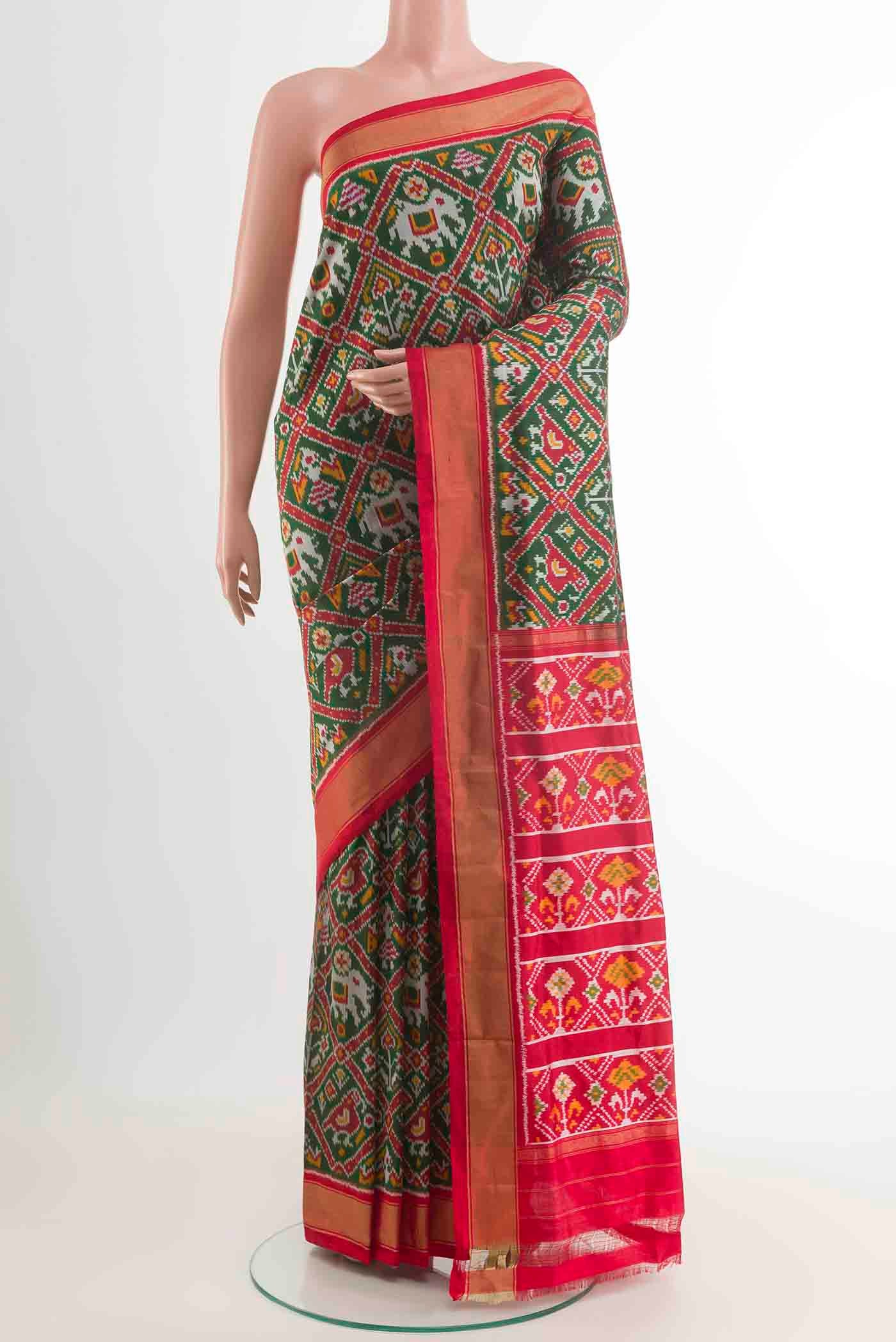 Green Dual Tone Pochampally Silk Saree