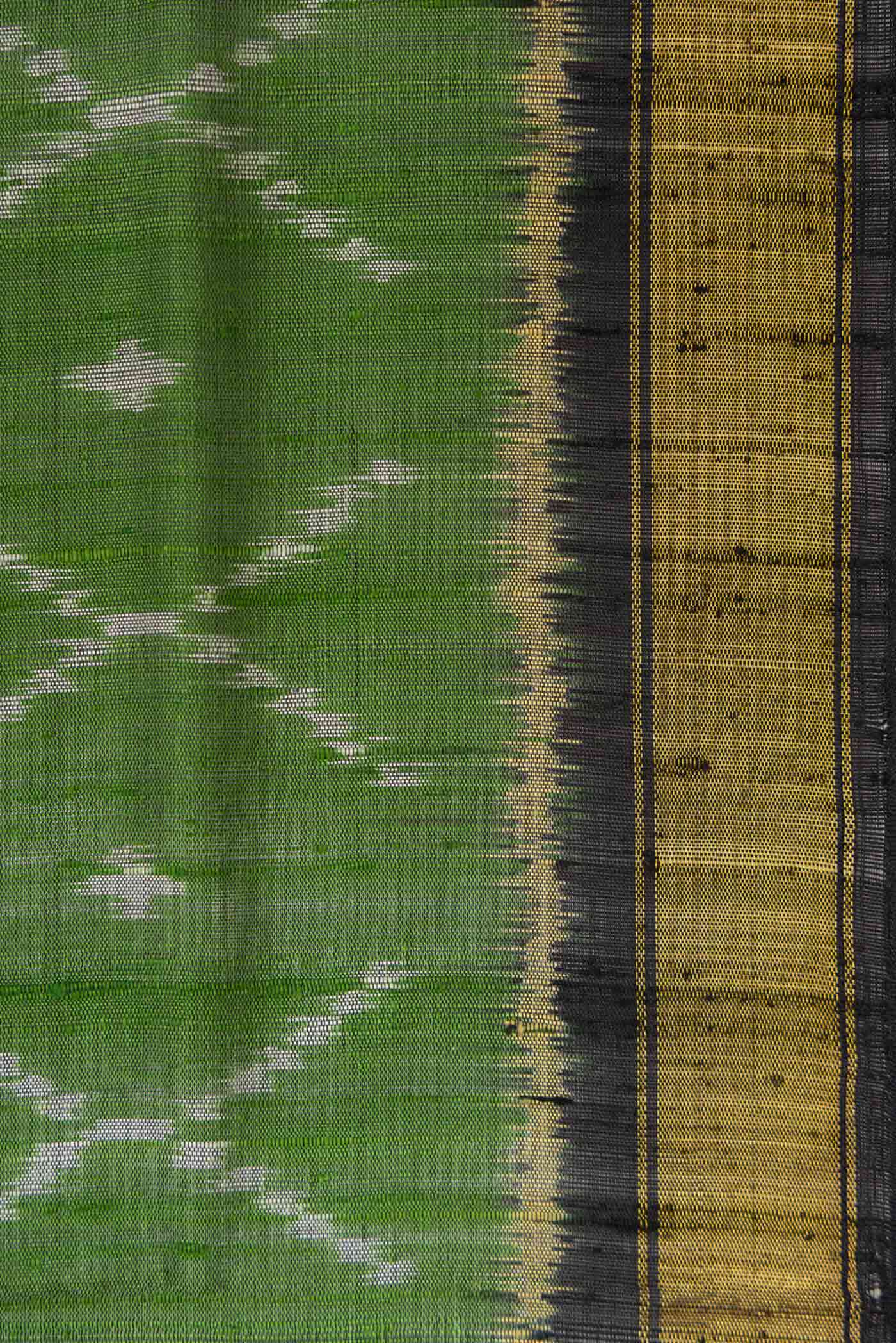 Green Dual Tone Rajkot Patola Silk Saree - Image 3