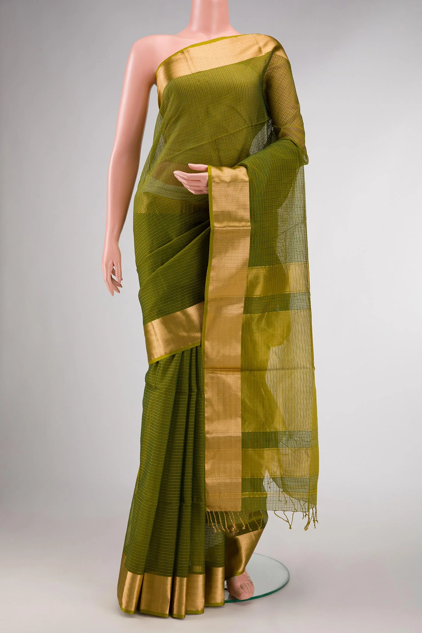 Green Dual Tone Silk Cotton Saree