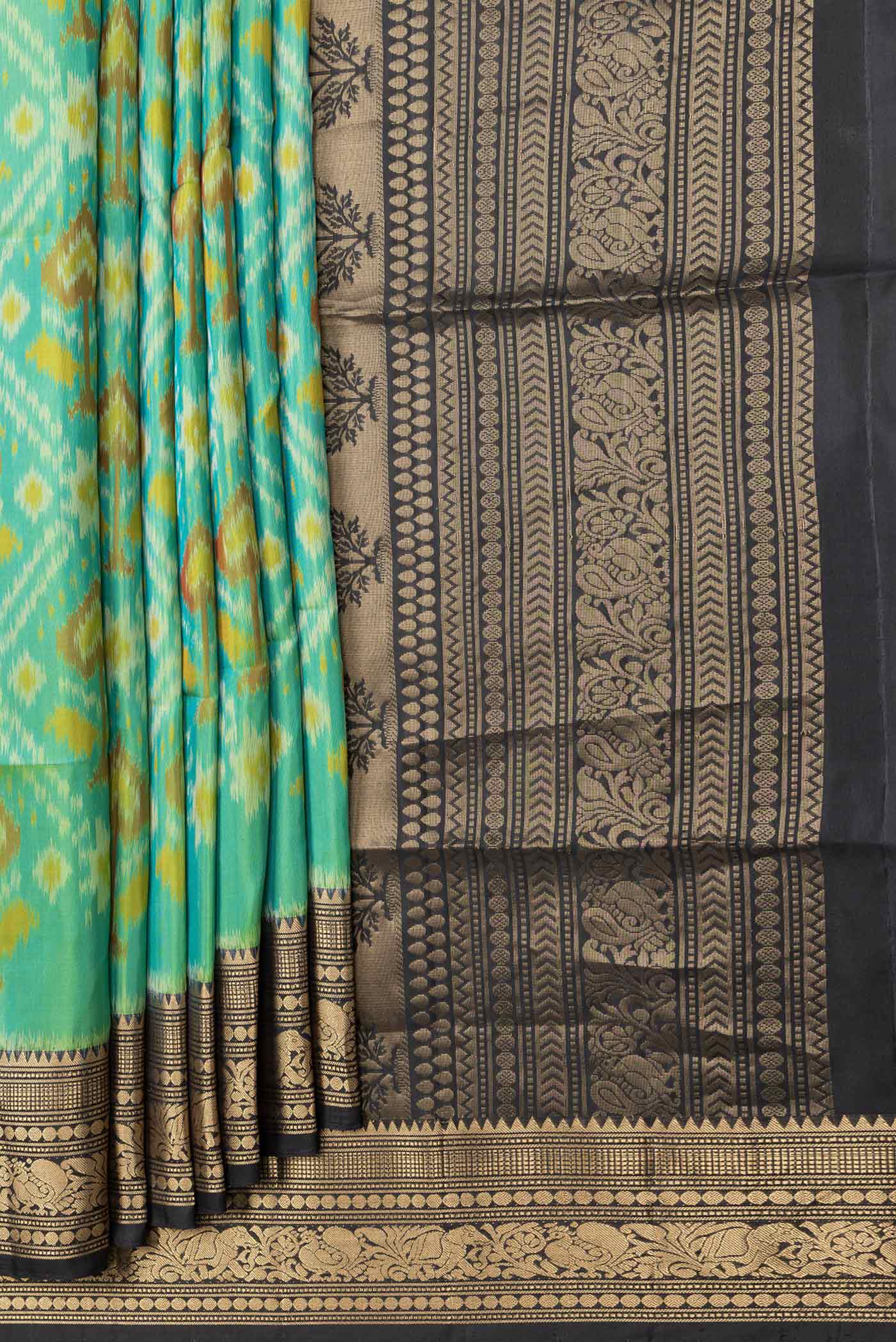 Green Soft Silk Saree - Image 4