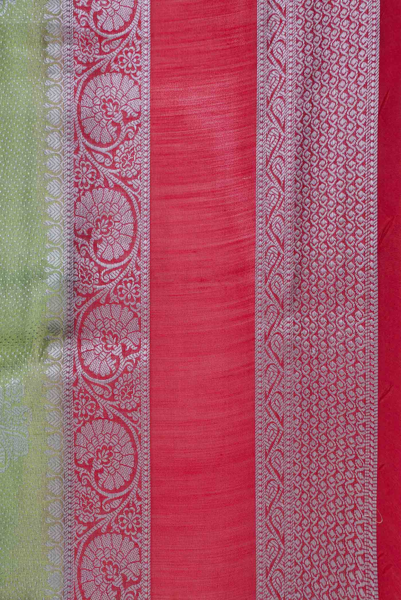 Green Dual Tone Tussar Saree - Image 3