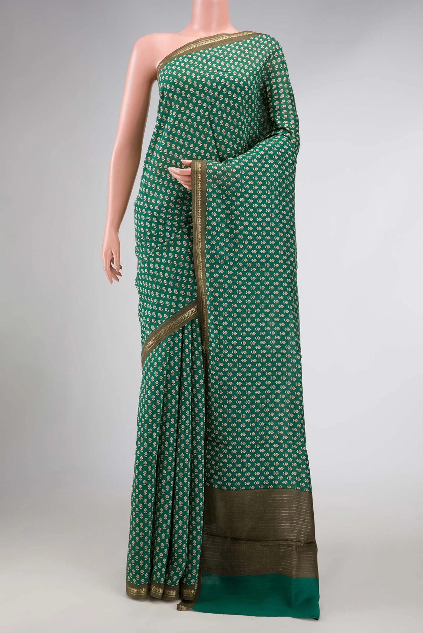 Green Dual Tone Tussar Silk Saree