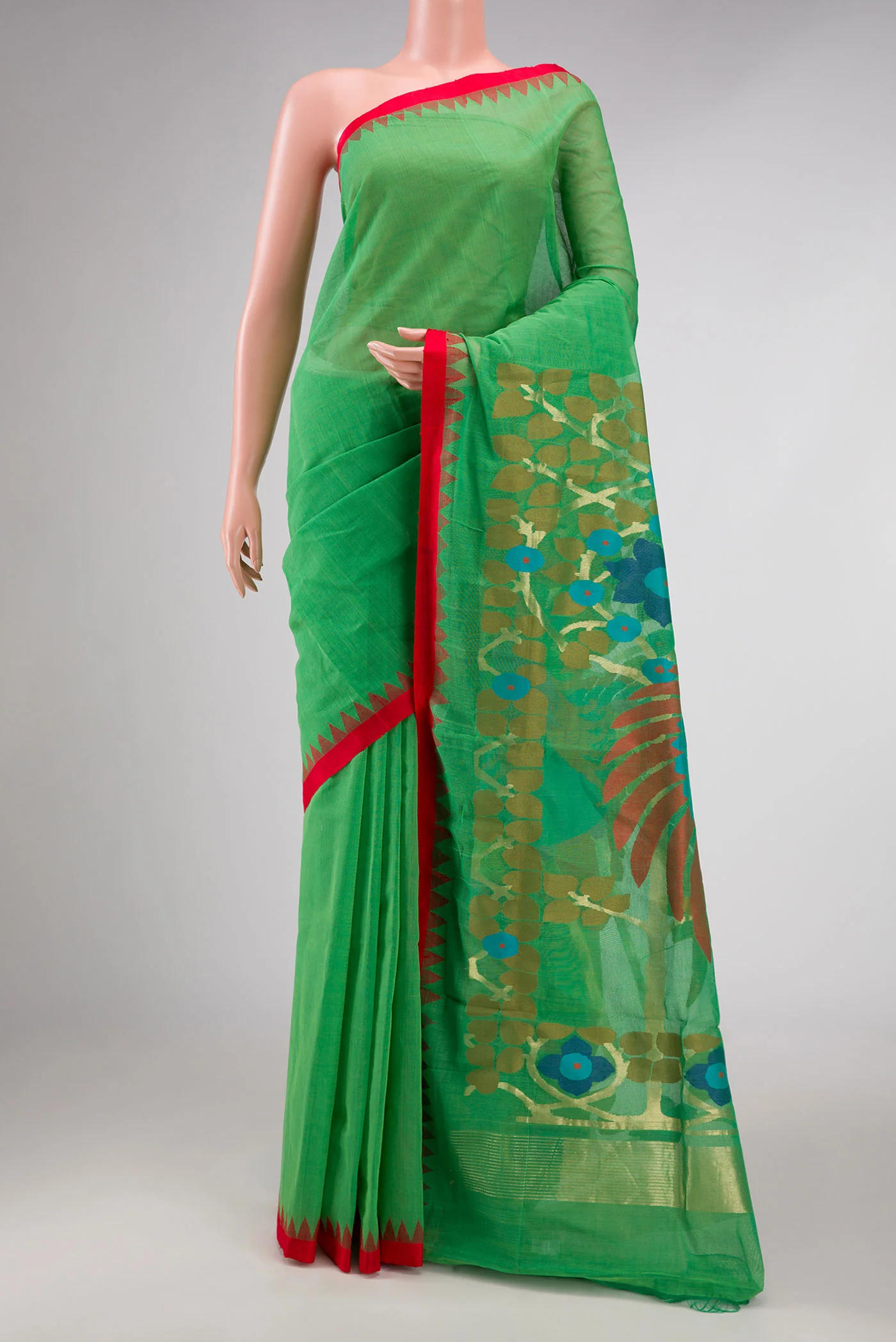 Green Dual Tone Uppada Cotton Saree
