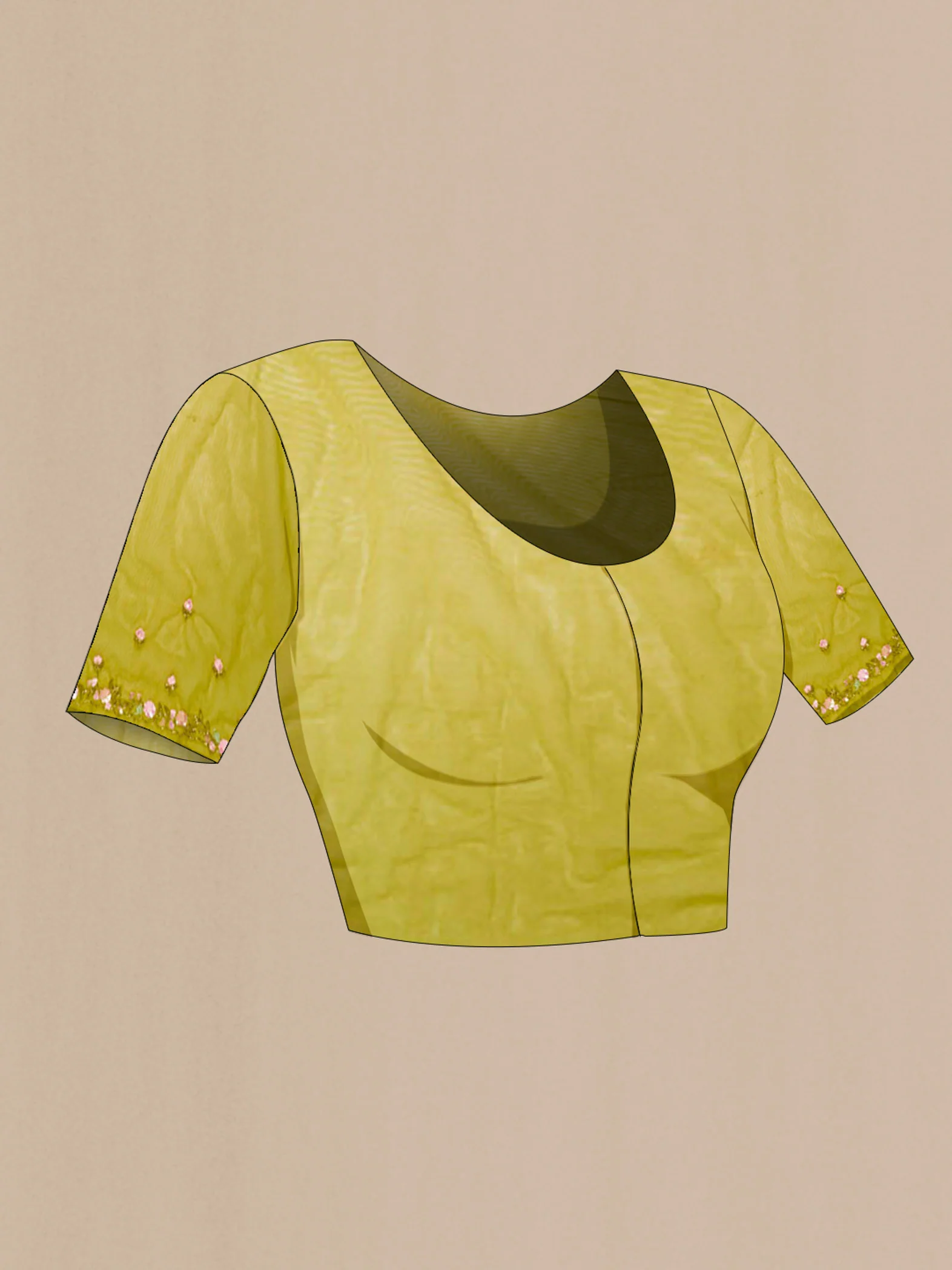 Green Embroidery Net Saree - Image 4