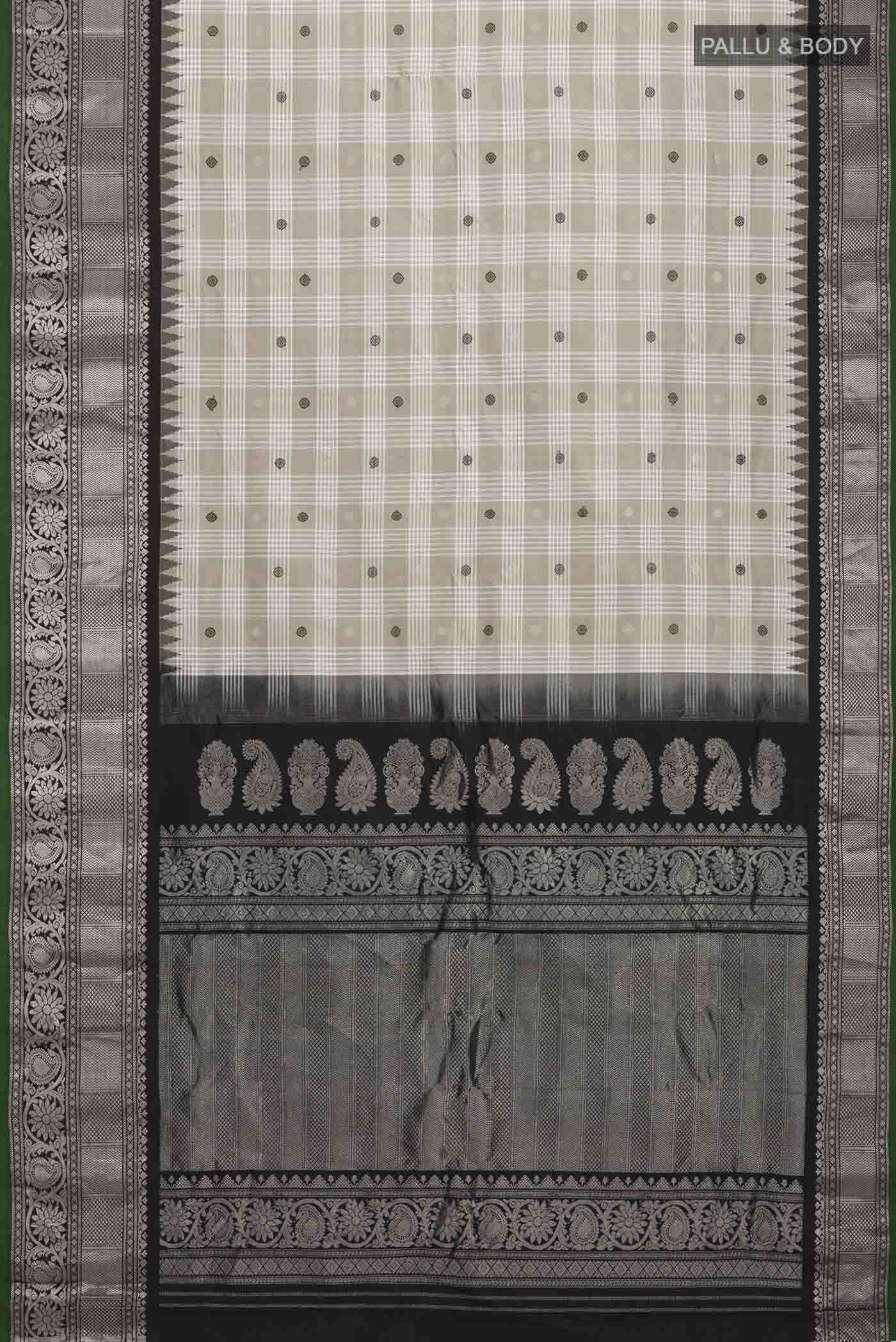 Green Gadwal Silk Saree - Image 6