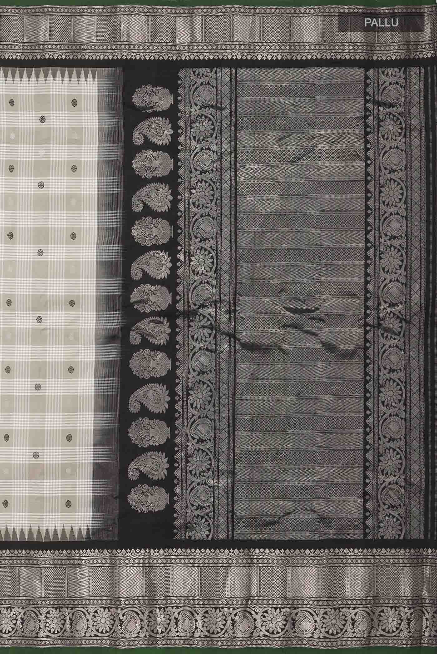 Green Gadwal Silk Saree - Image 7