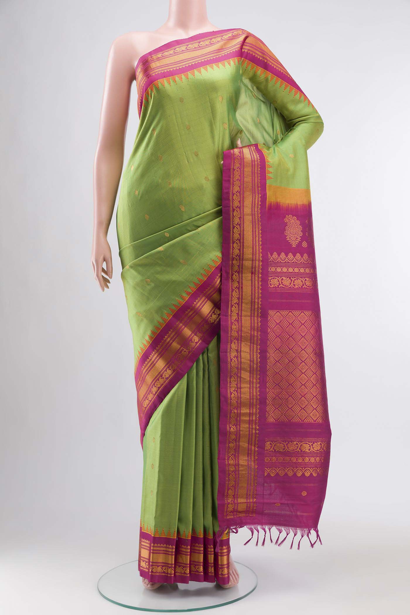 Green Gadwal Silk Saree