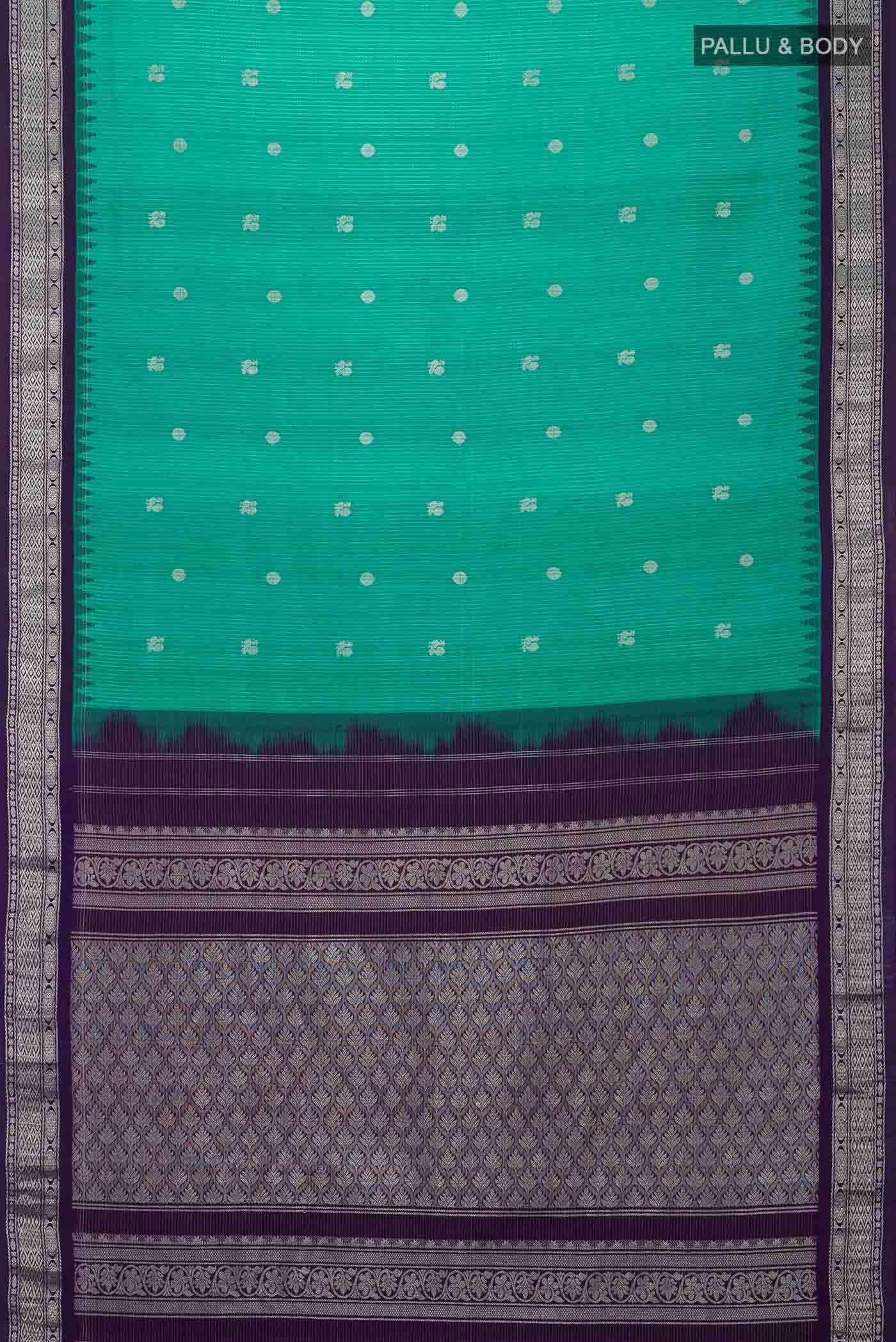 Green Gadwal Silk Saree - Image 4