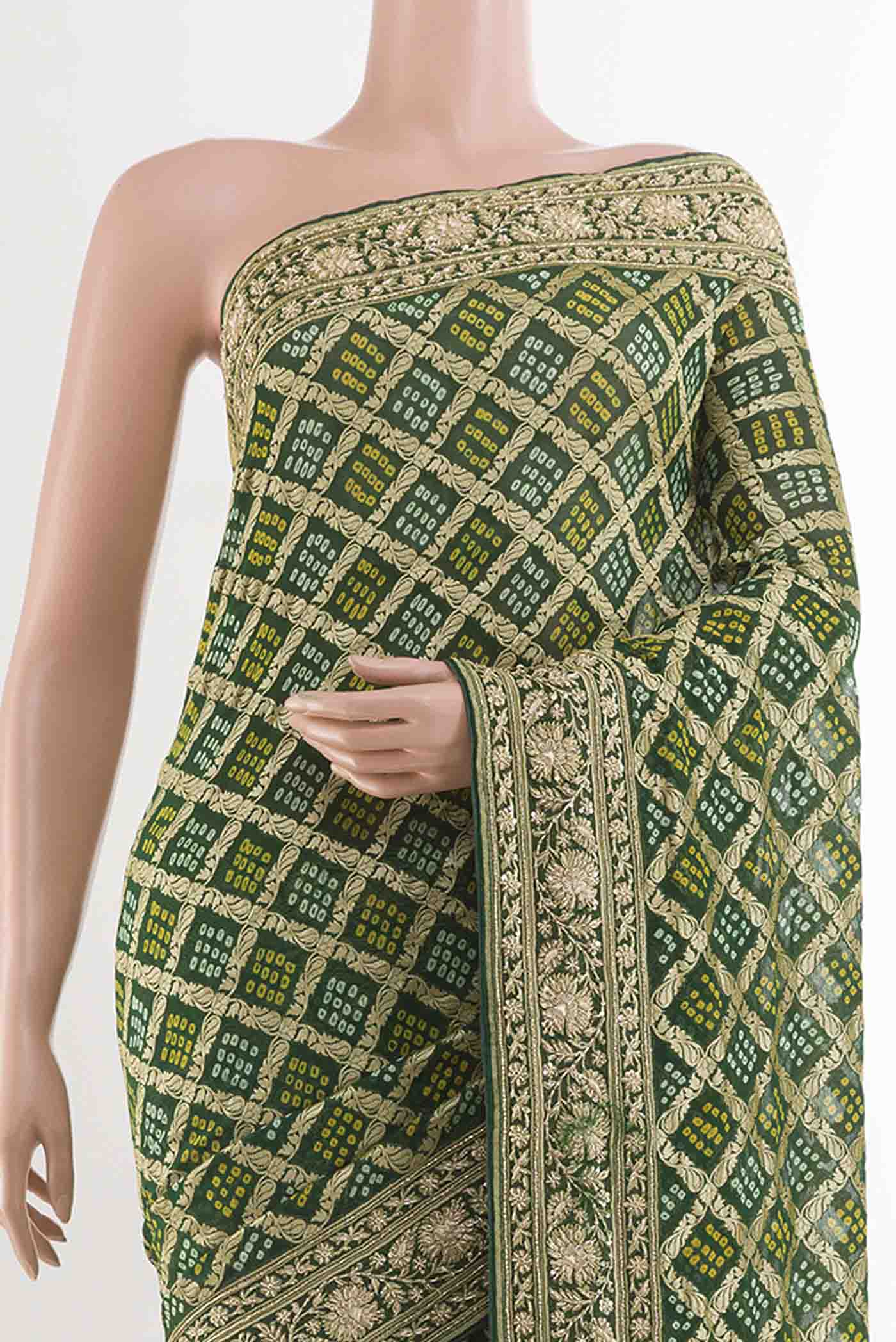 Green Georgette Saree - Image 2