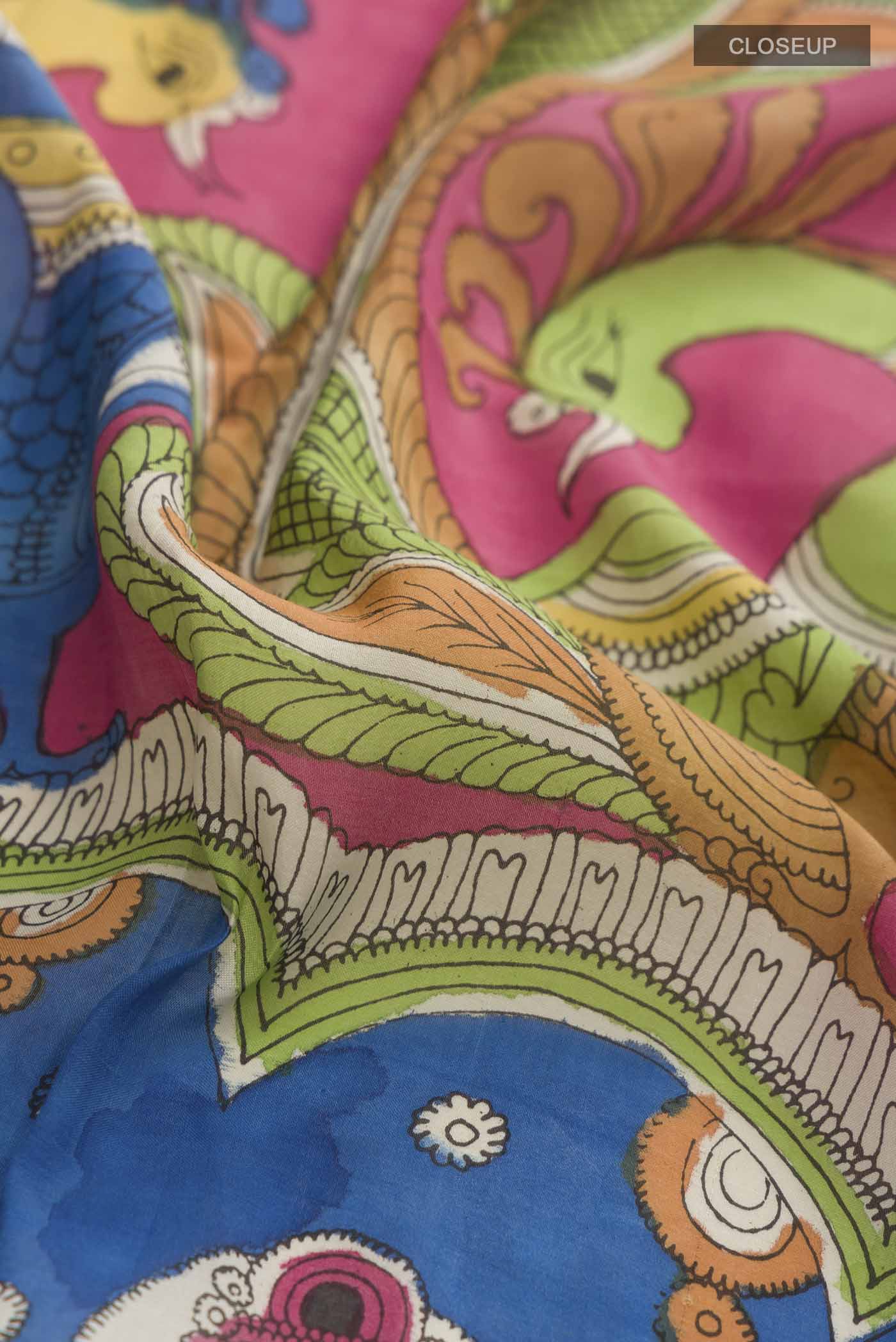Green Kalamkari Cotton Saree - Image 2