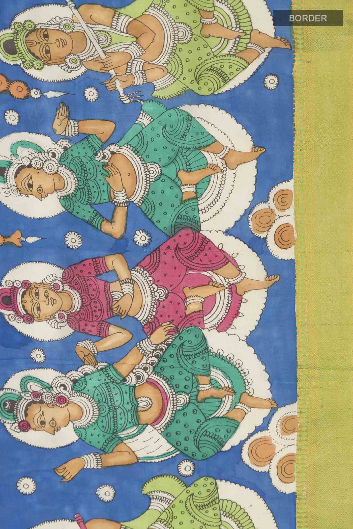 Green Kalamkari Cotton Saree - Image 3