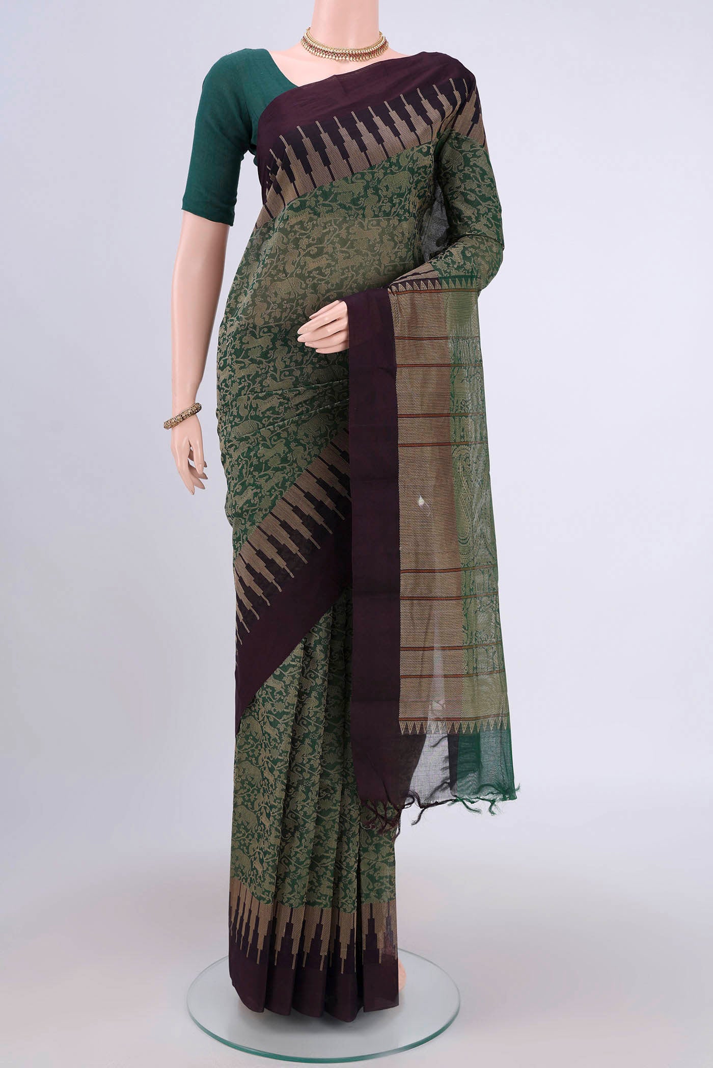 Green Kanchi Cotton Saree