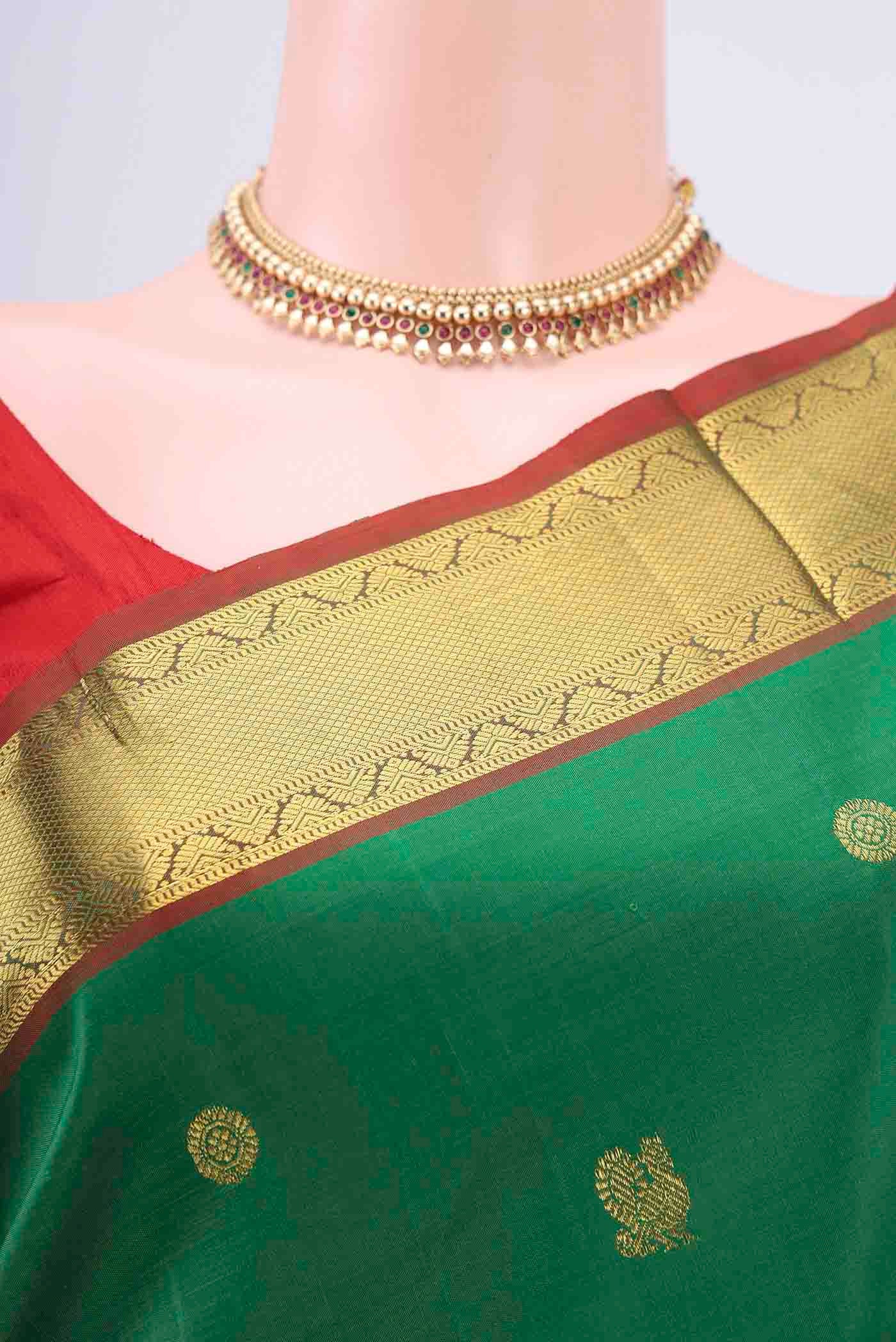 Green Kanchipuram Saree - Image 2