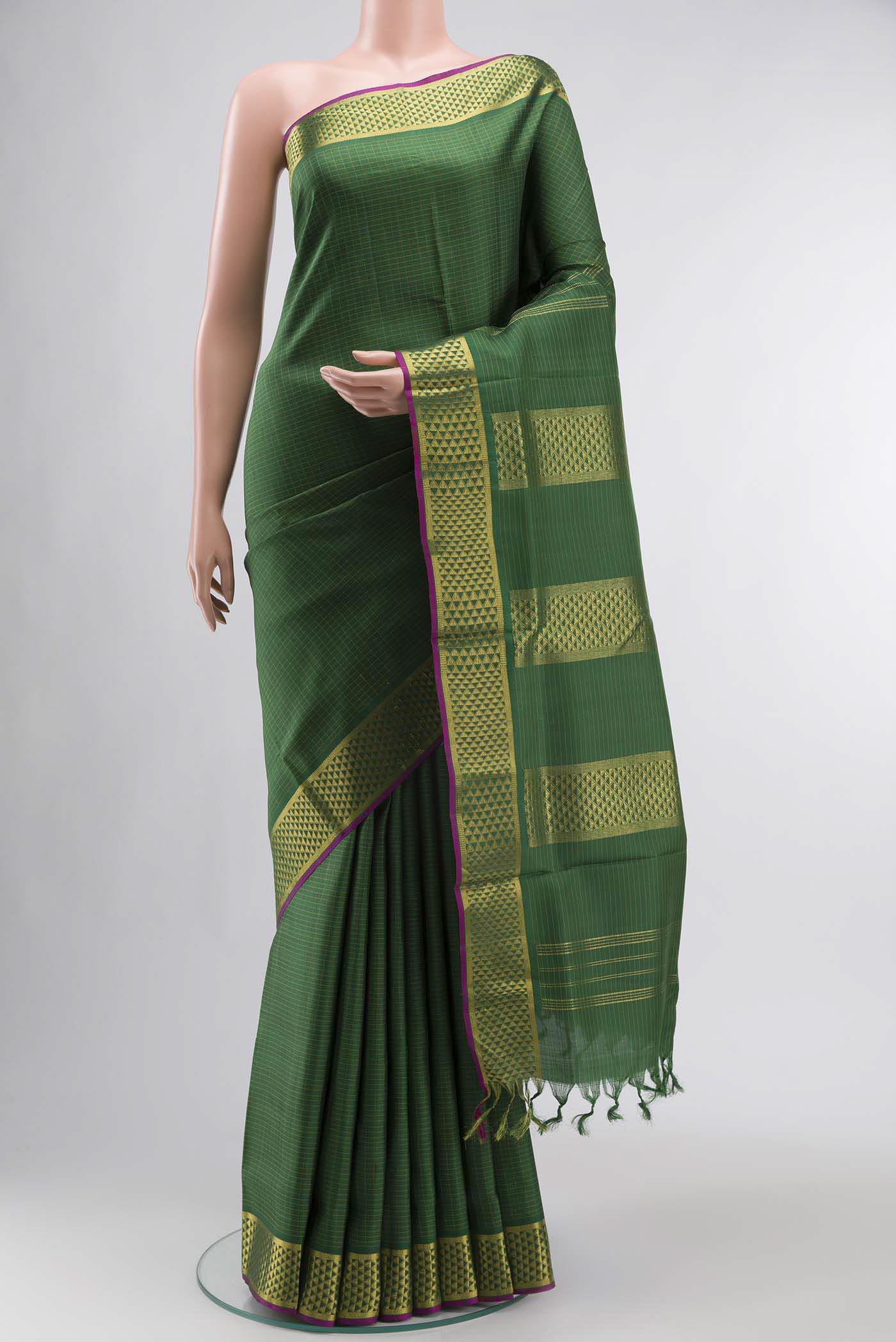 Green Kanjivaram Silk Nine Yards Saree