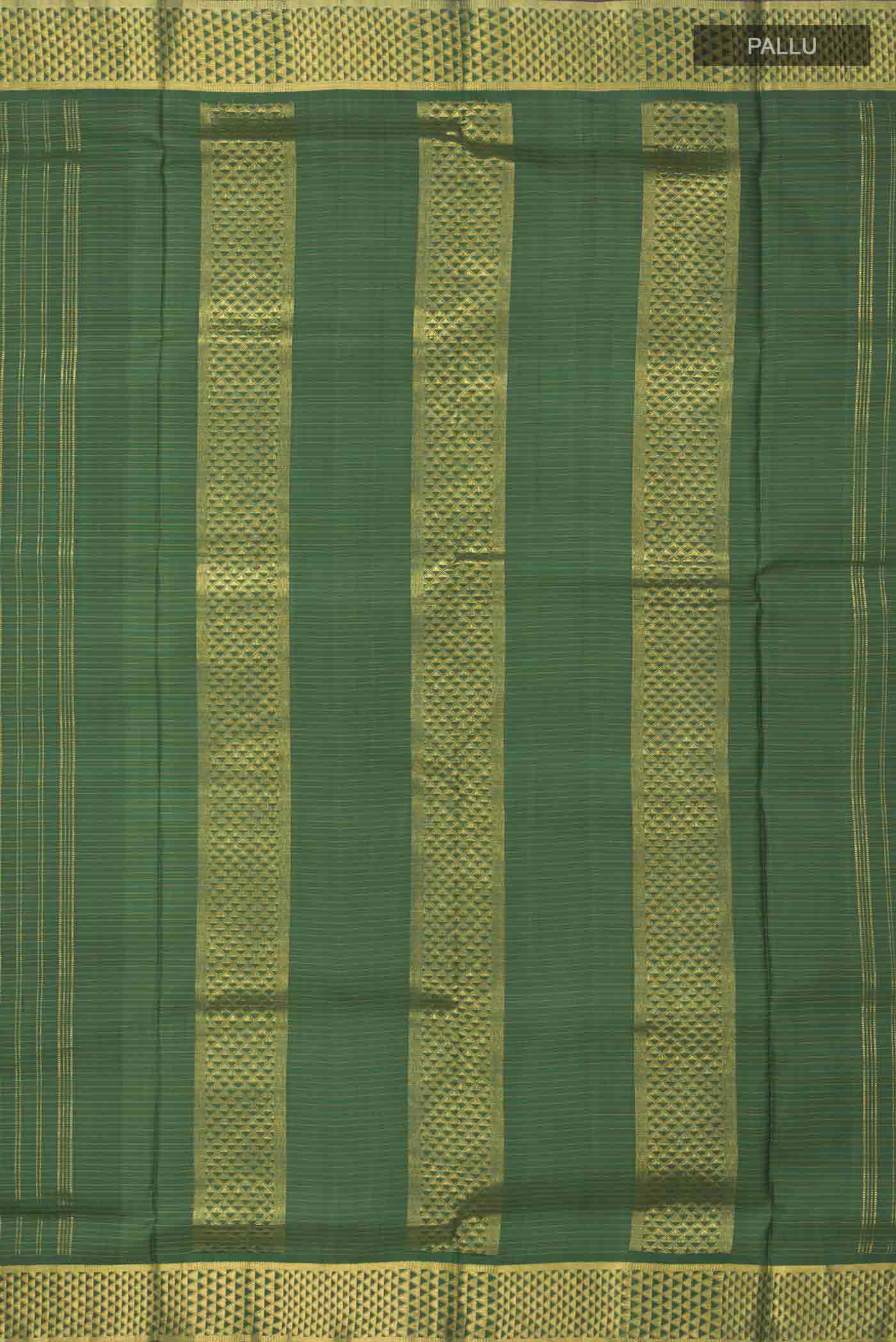 Green Kanjivaram Silk Nine Yards Saree - Image 6