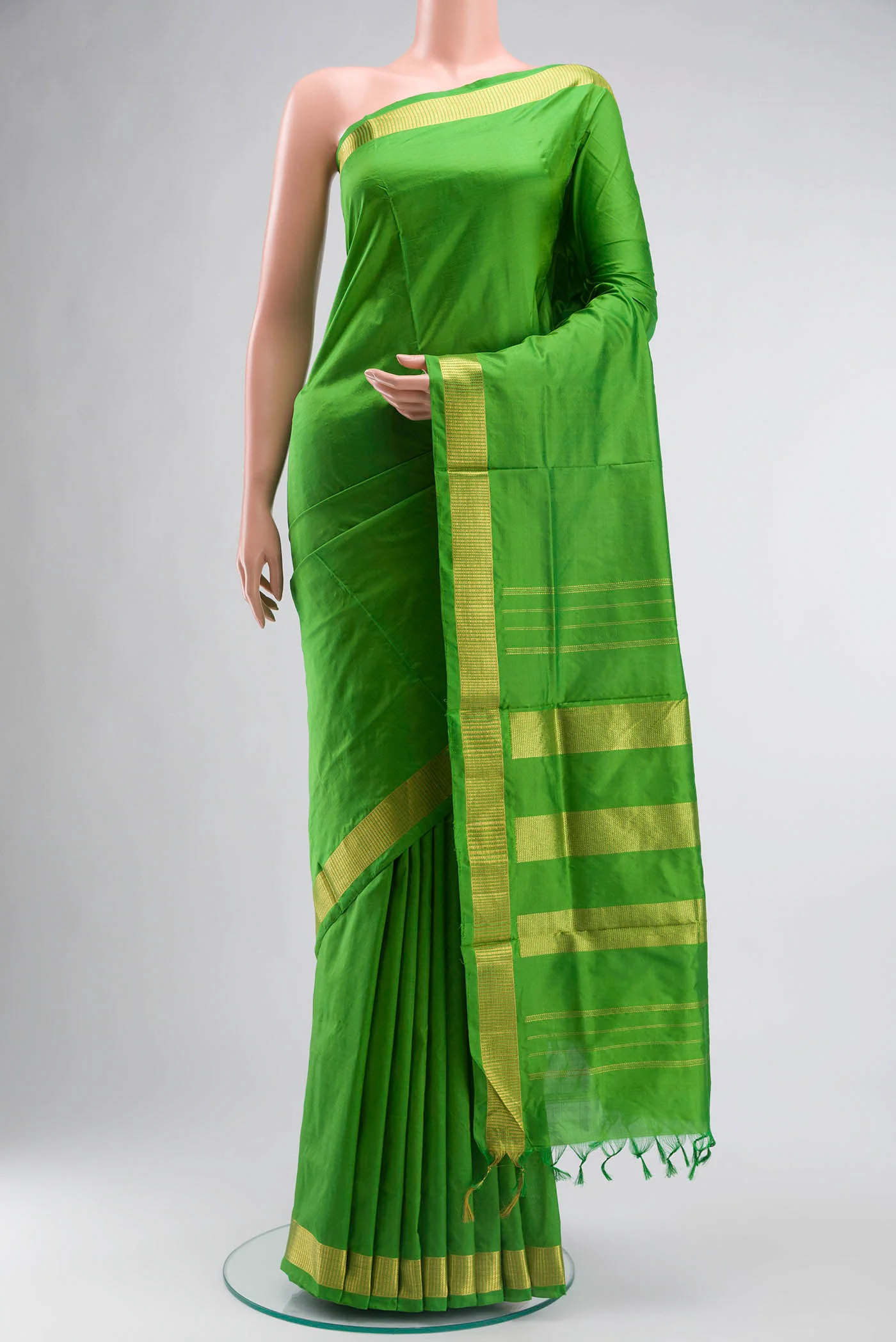 Green Kanjivaram Silk Nine Yards Saree