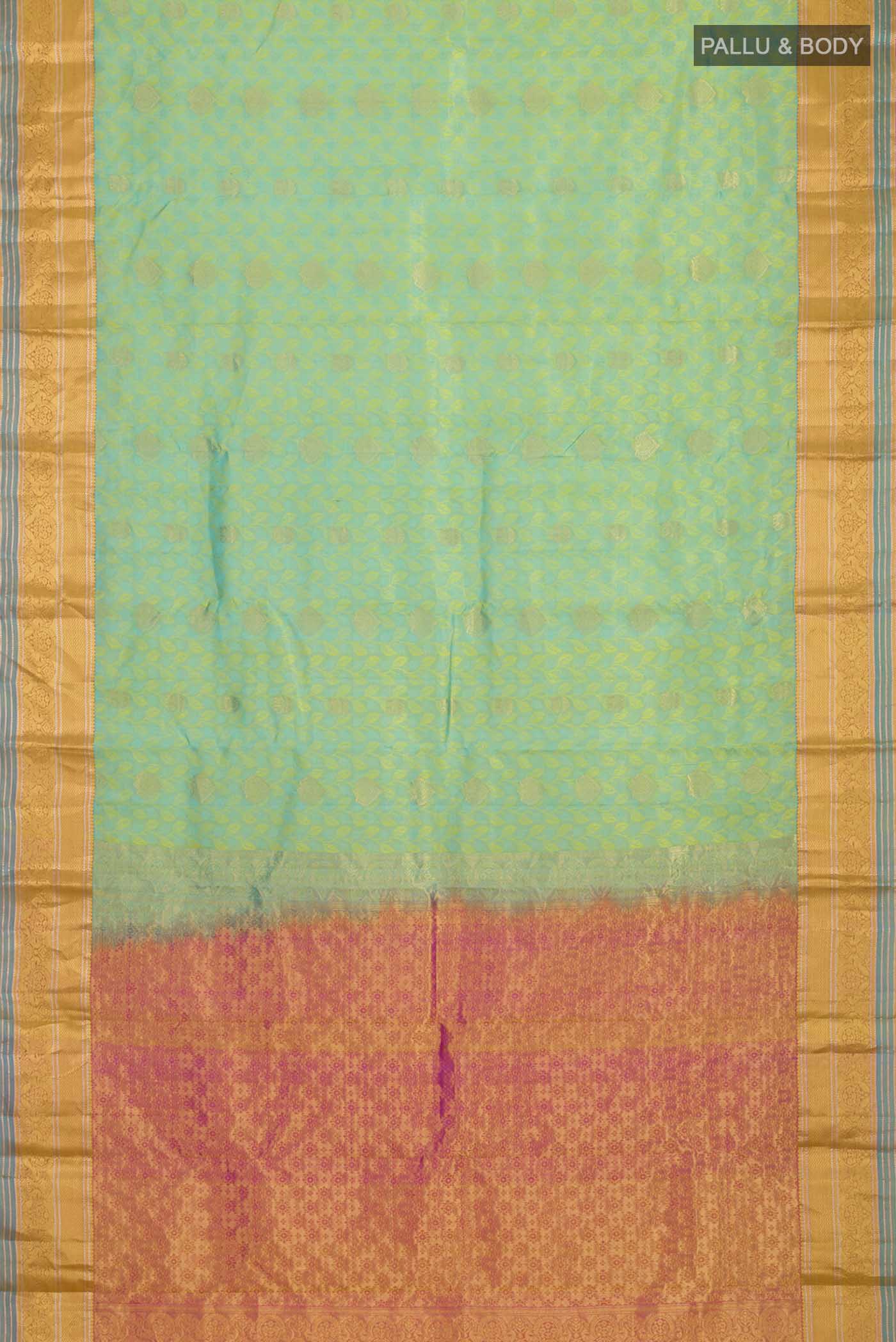 Green Kanchipuram Silk Saree - Image 6