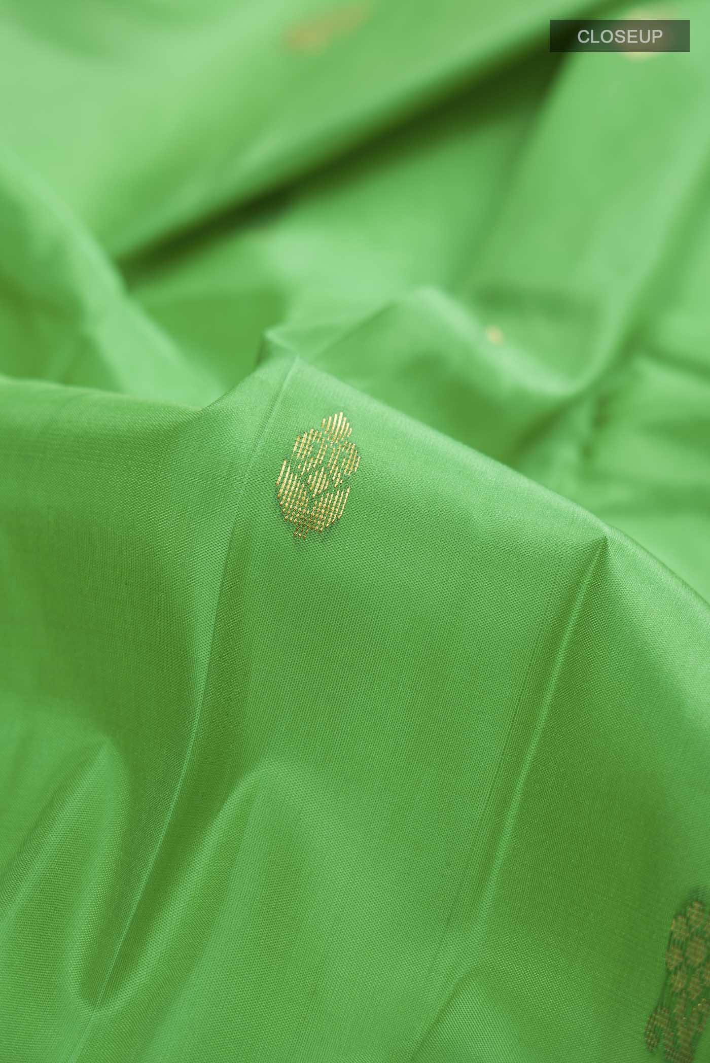 Green Kanchipuram Silk Saree - Image 2