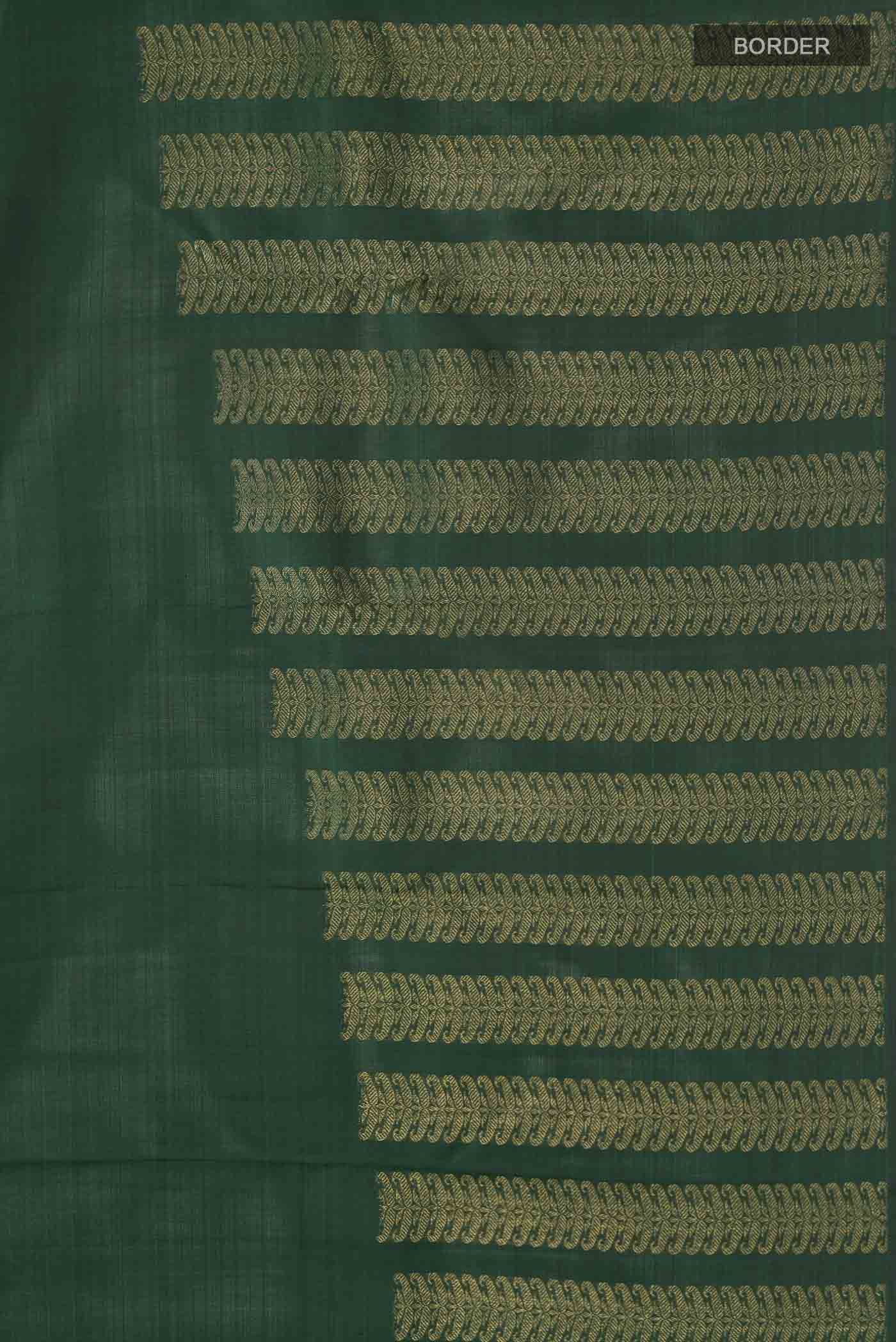 Green Kanchipuram Silk Saree - Image 3
