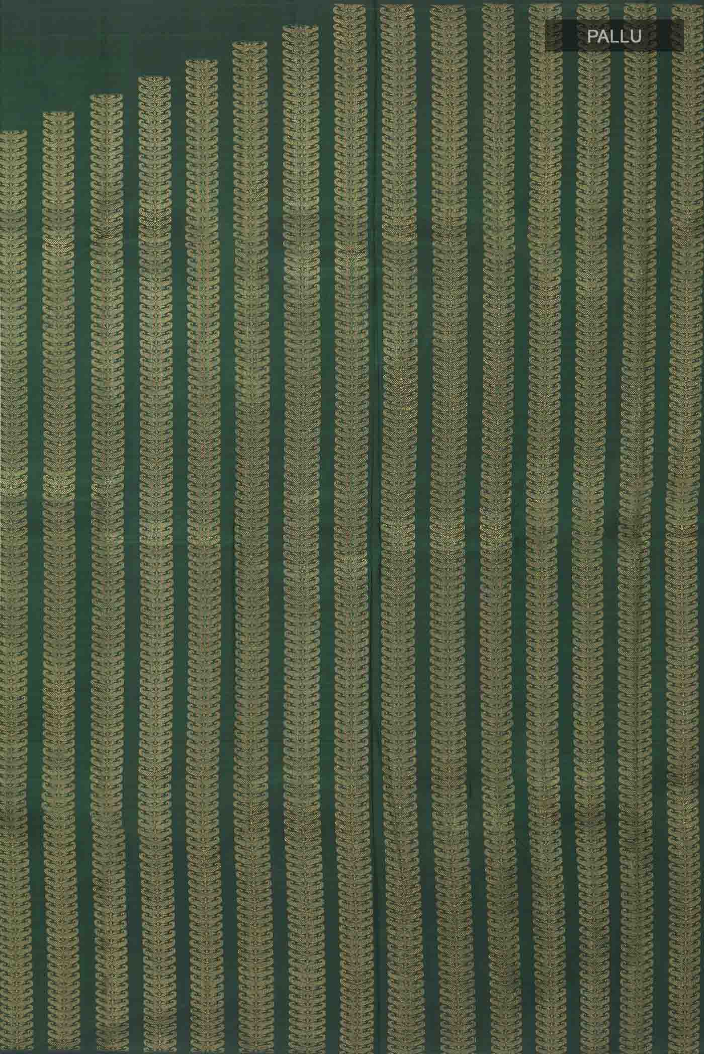 Green Kanchipuram Silk Saree - Image 7