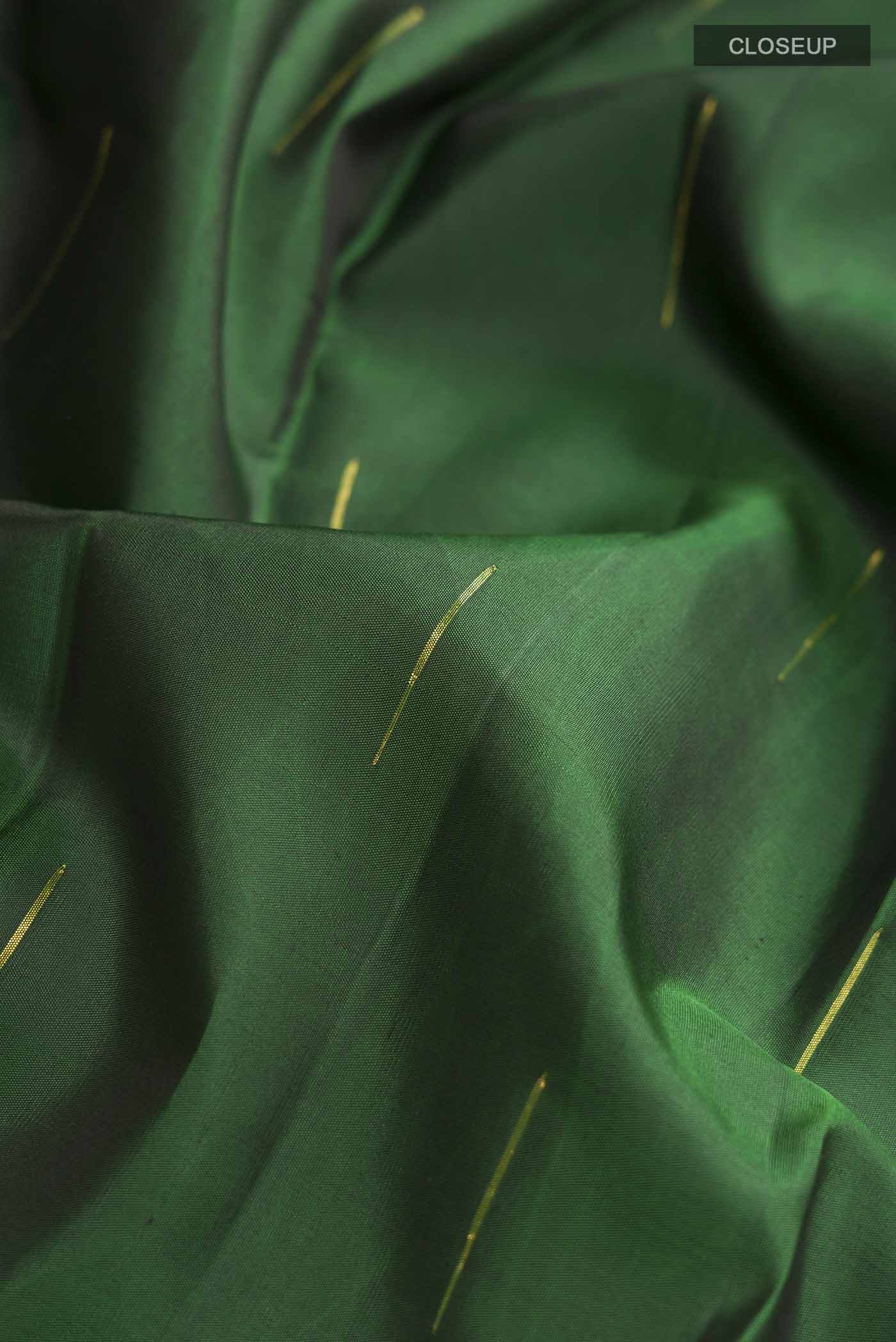 Green Kanchipuram Silk Saree - Image 2