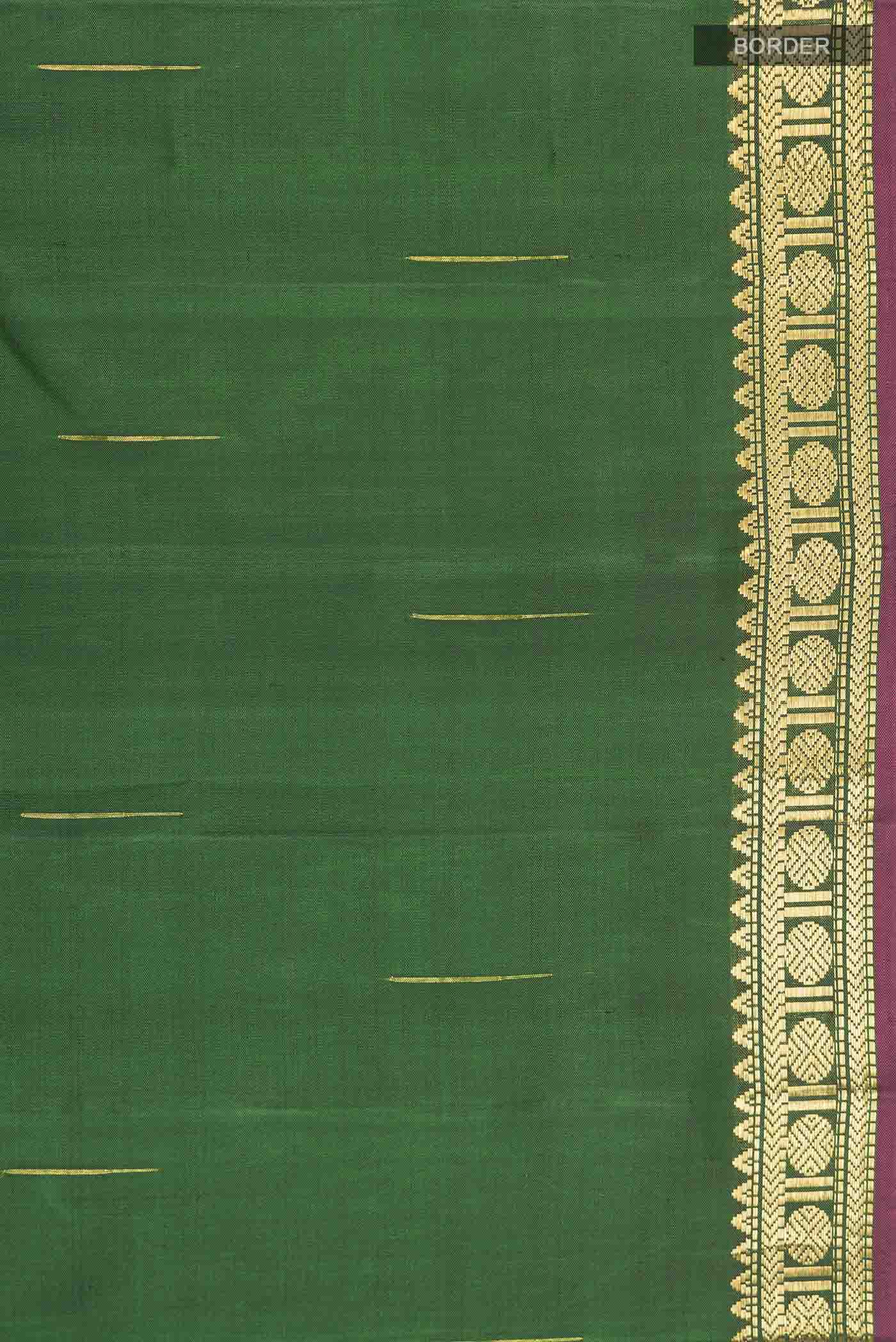 Green Kanchipuram Silk Saree - Image 3