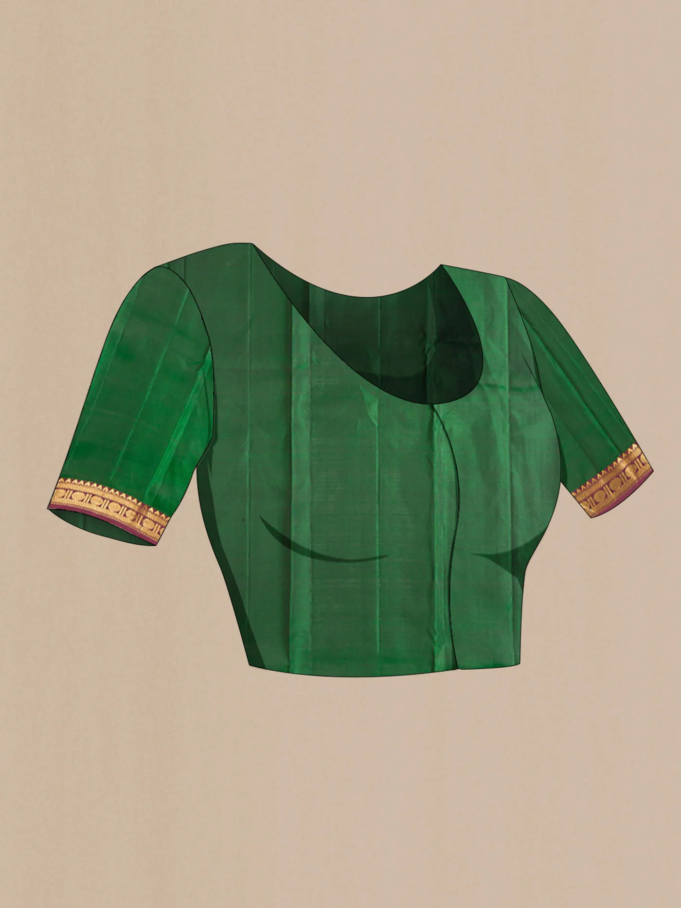 Green Kanchipuram Silk Saree - Image 5