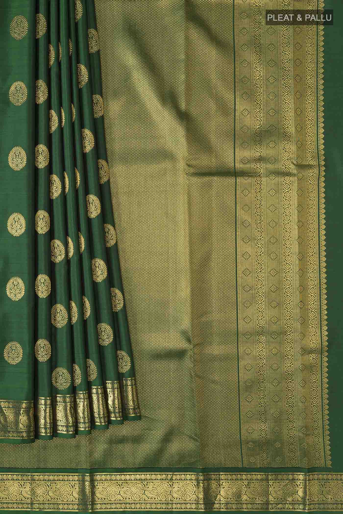 Green Kanjivaram Silk Saree - Image 4