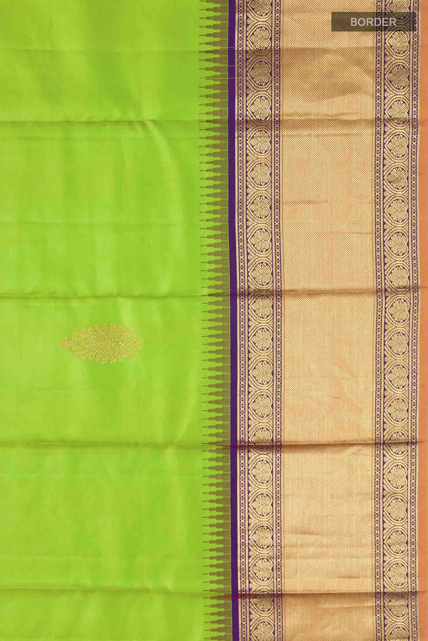 Green Kanchipuram Silk Saree - Image 3
