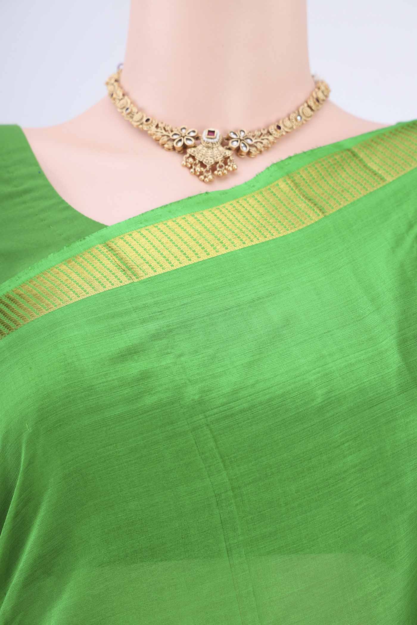 Green Kanchipuram Silk Saree - Image 2