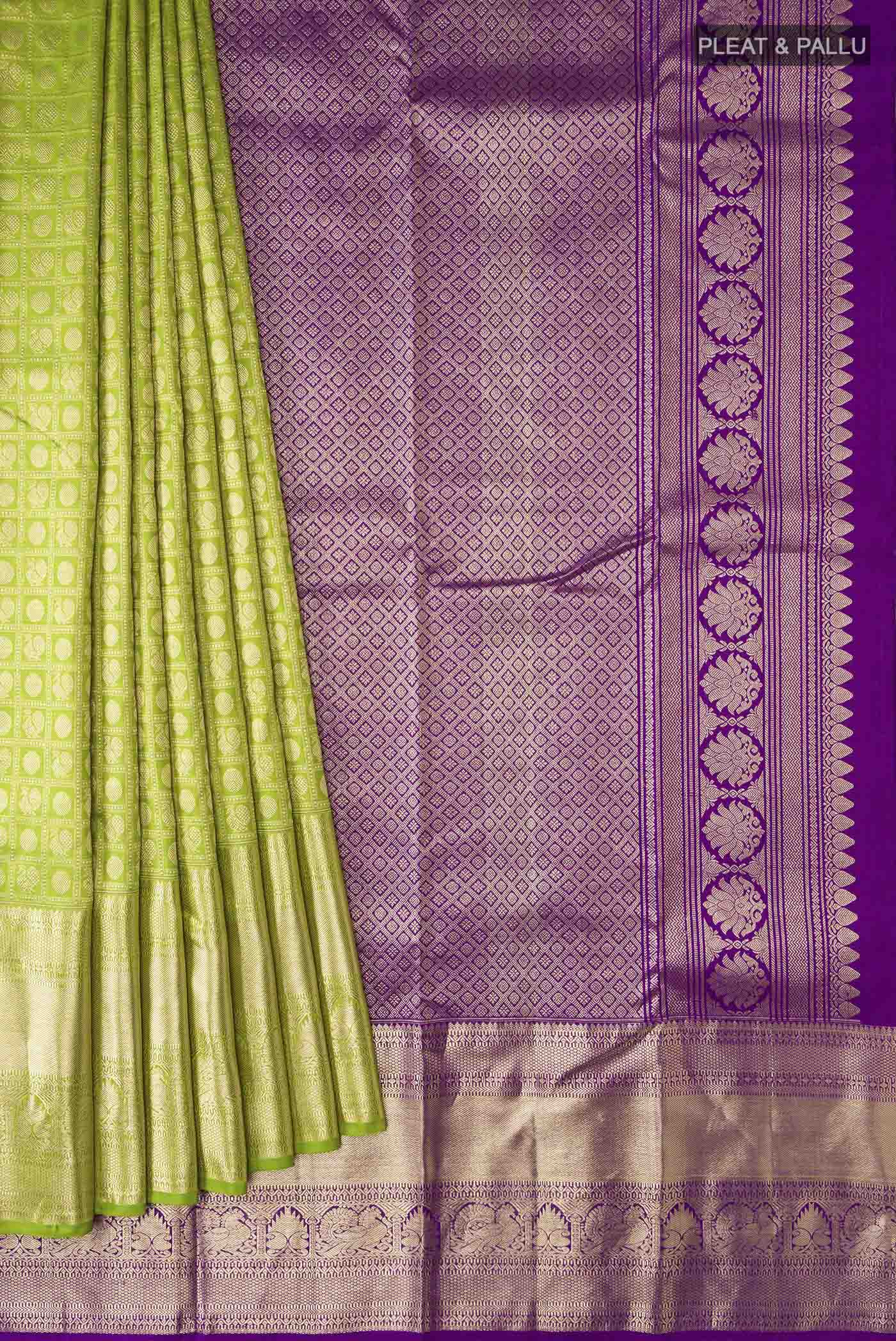 Green Kanjivaram Silk Saree - Image 4