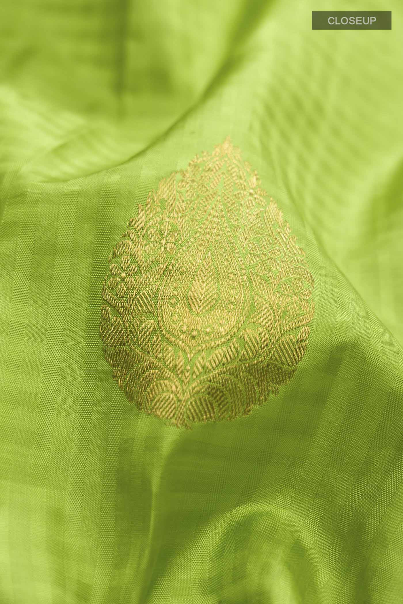 Green Kanchipuram Silk Saree - Image 2