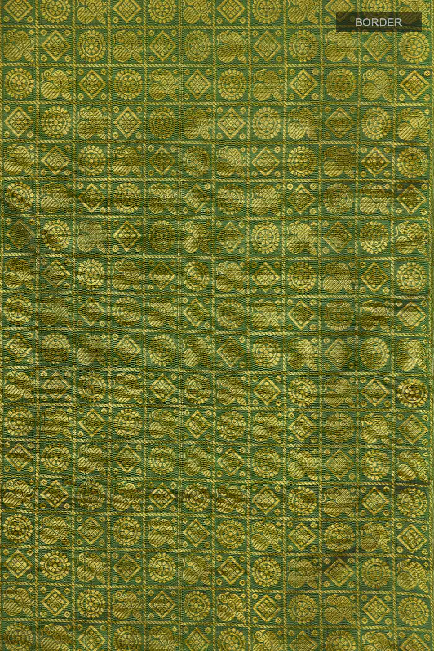 Green Kanchipuram Silk Saree - Image 3