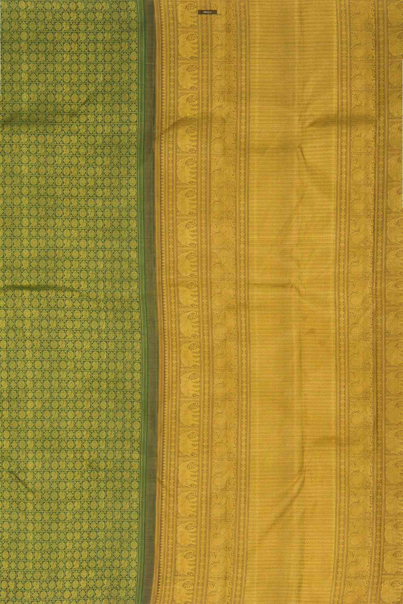 Green Kanchipuram Silk Saree - Image 7