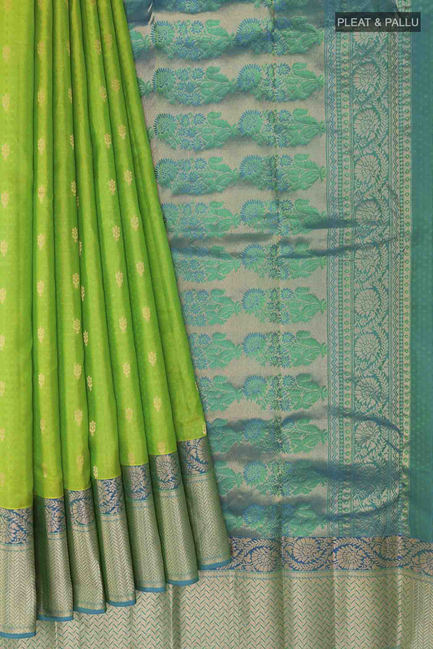 Green Kanjivaram Silk Saree - Image 4