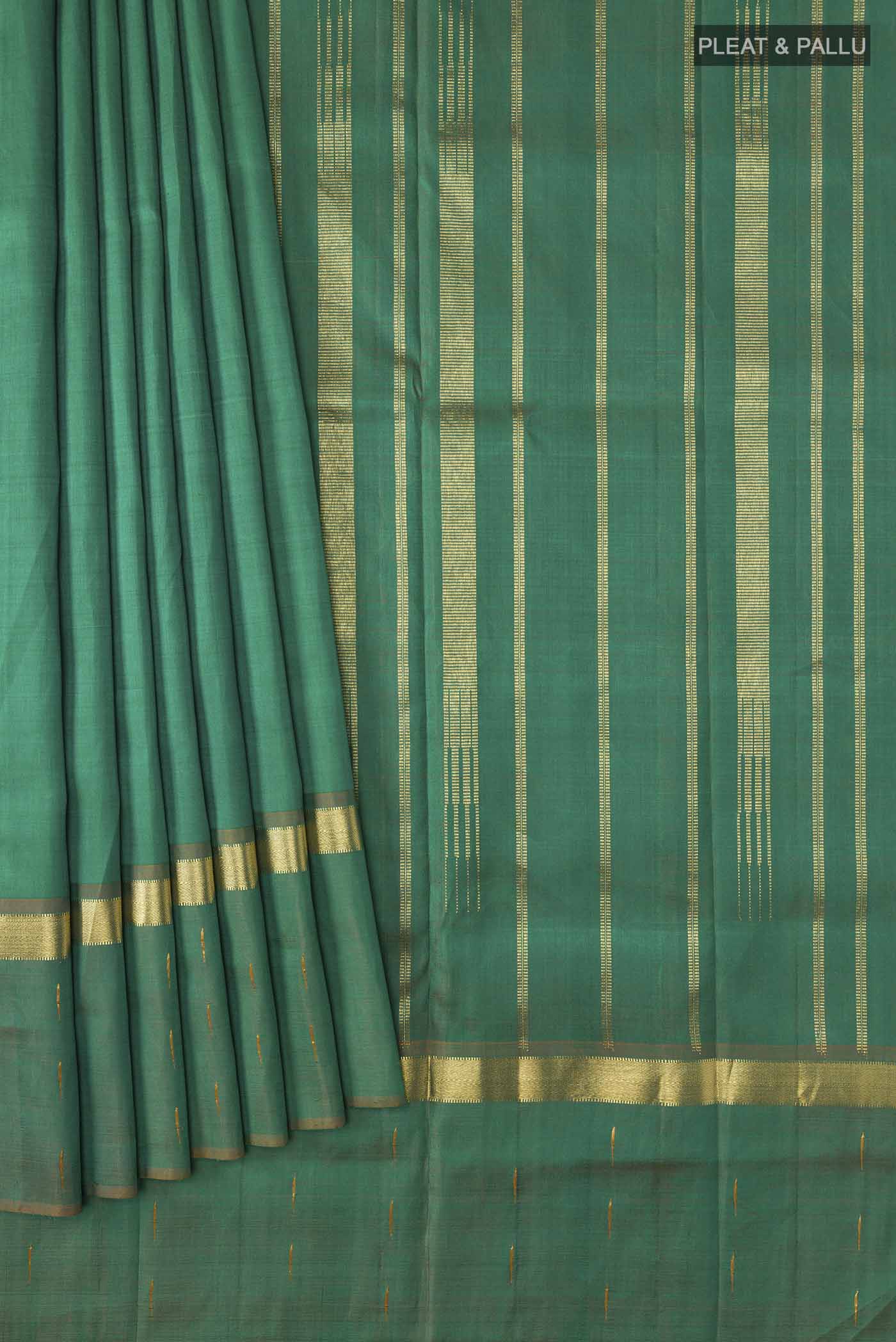 Green Kanjivaram Silk Saree - Image 4