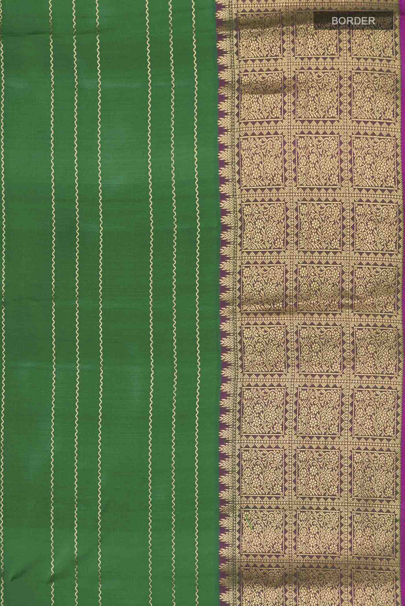 Green Kanchipuram Silk Saree - Image 3