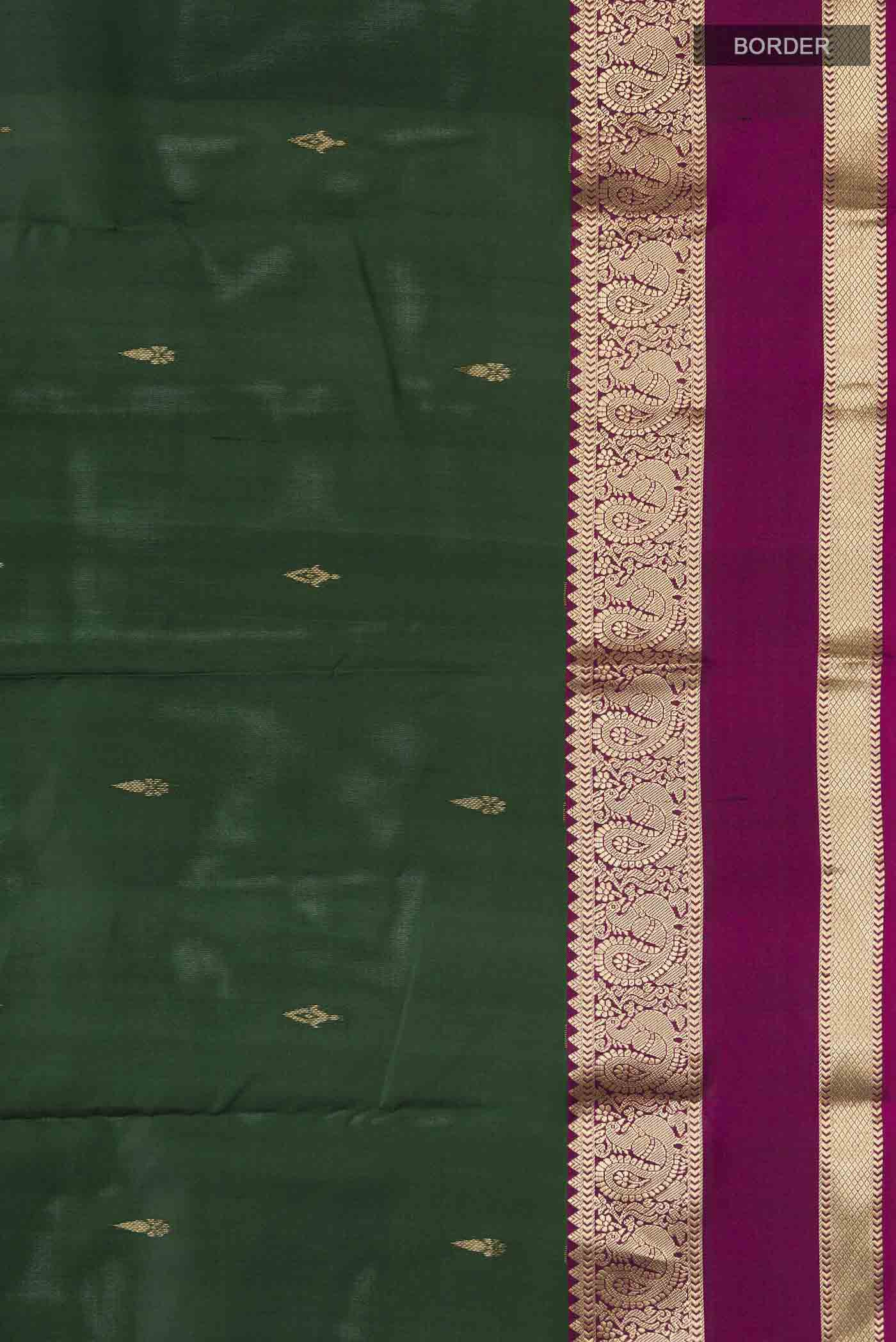 Green Kanjivaram Silk Saree - Image 3