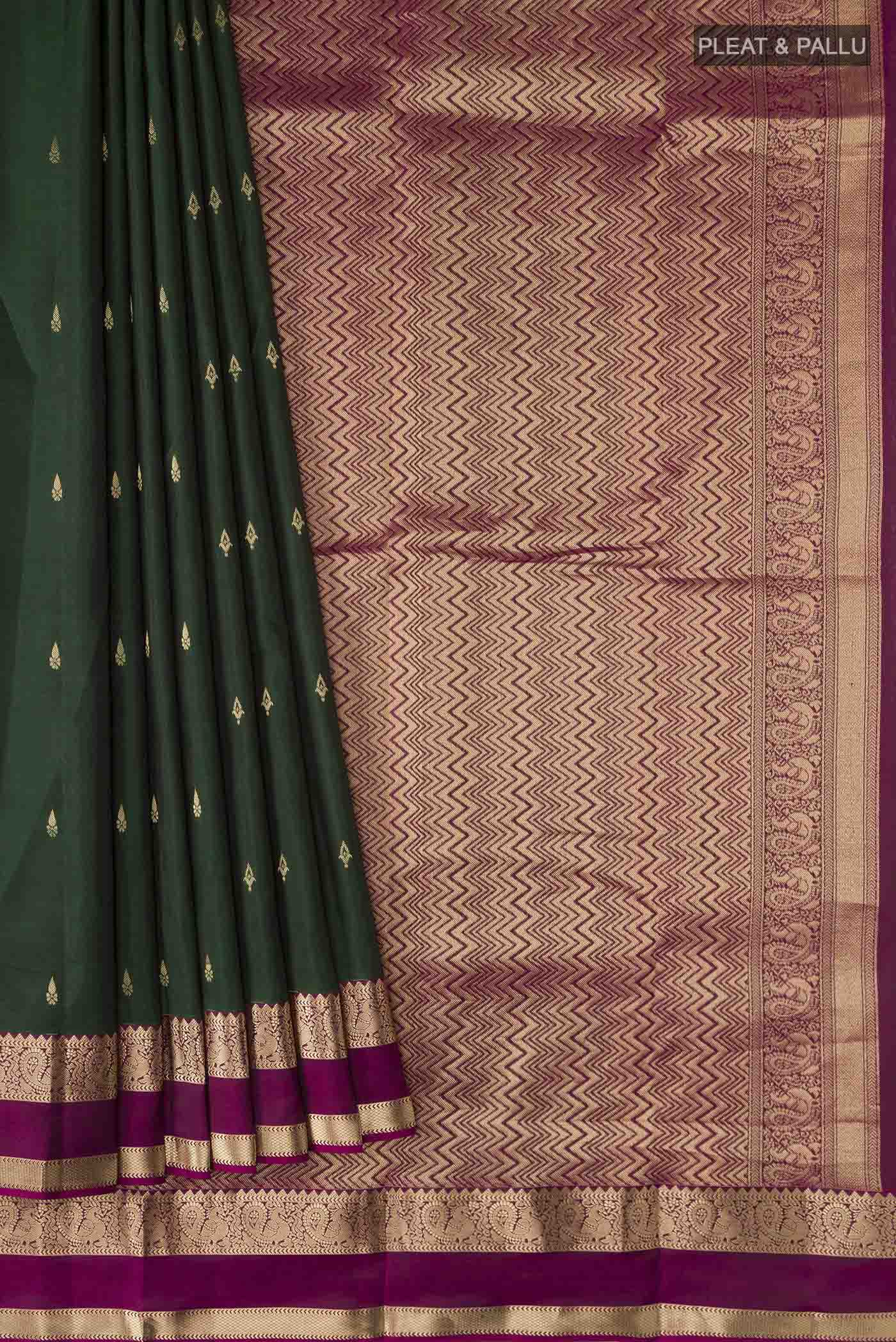 Green Kanjivaram Silk Saree - Image 4