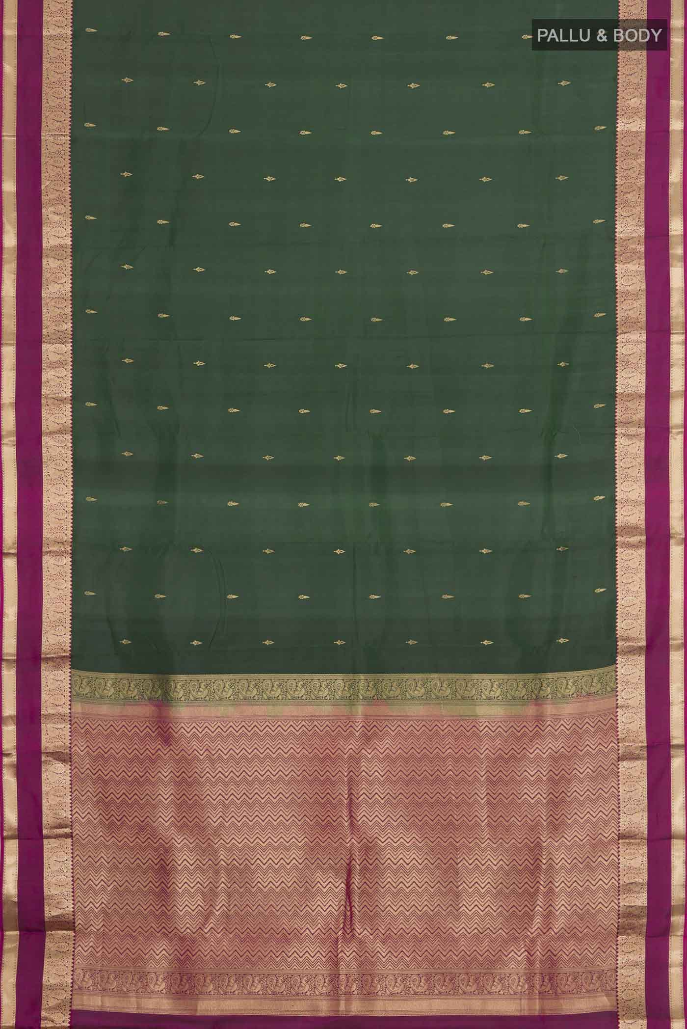 Green Kanjivaram Silk Saree - Image 6
