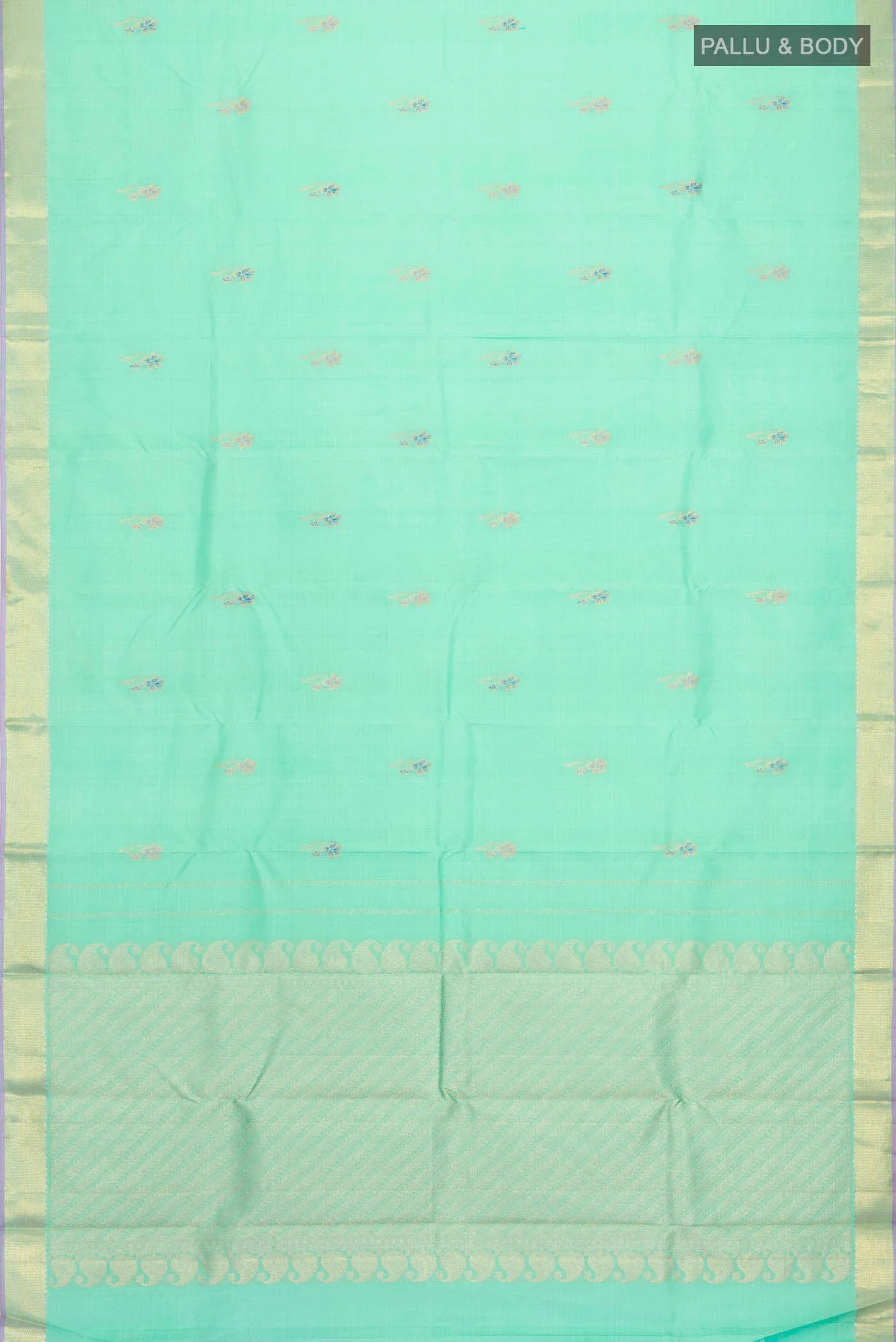 Sea Green Kanjivaram Silk Saree - Image 6