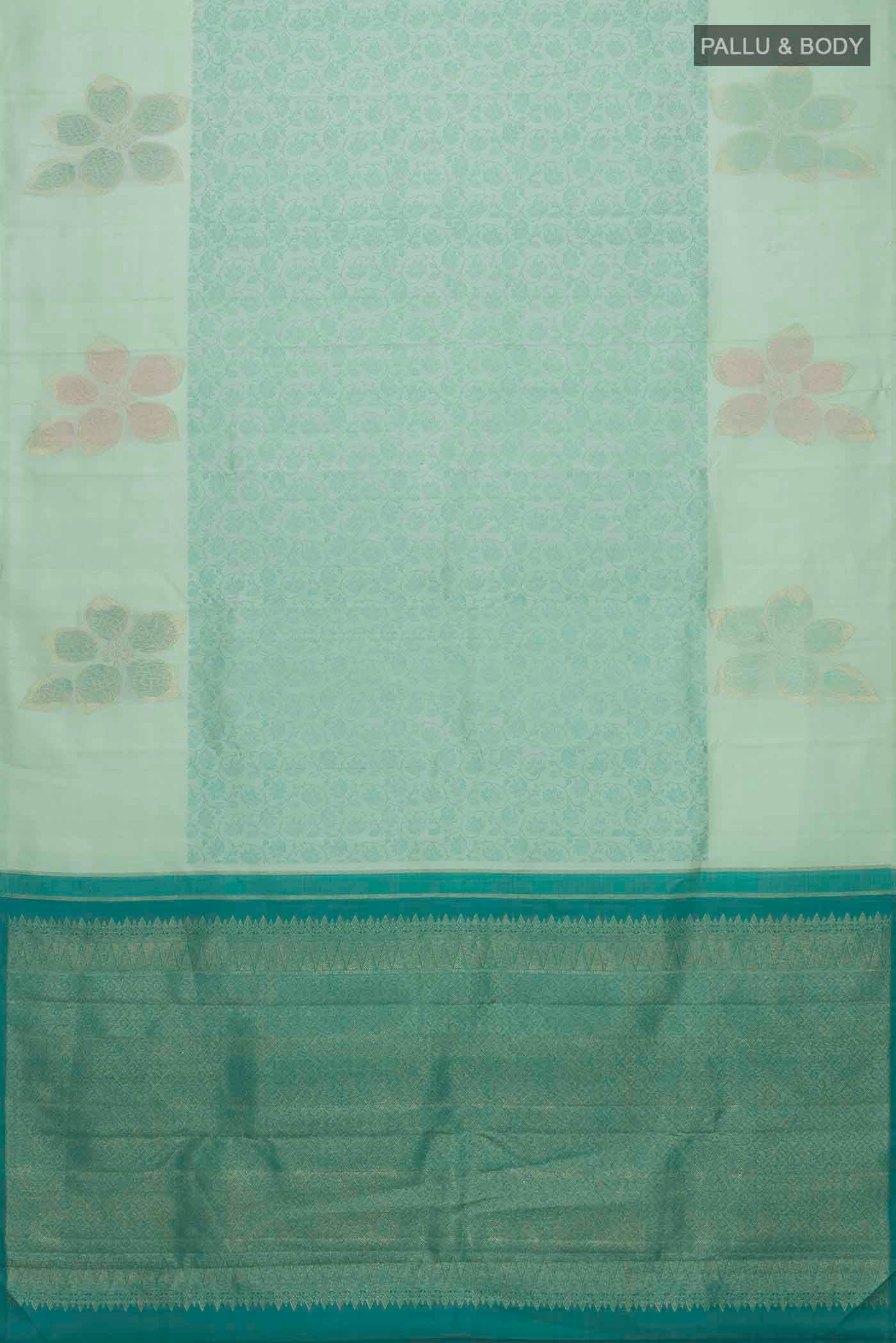 Green Kanchipuram Silk Saree - Image 6
