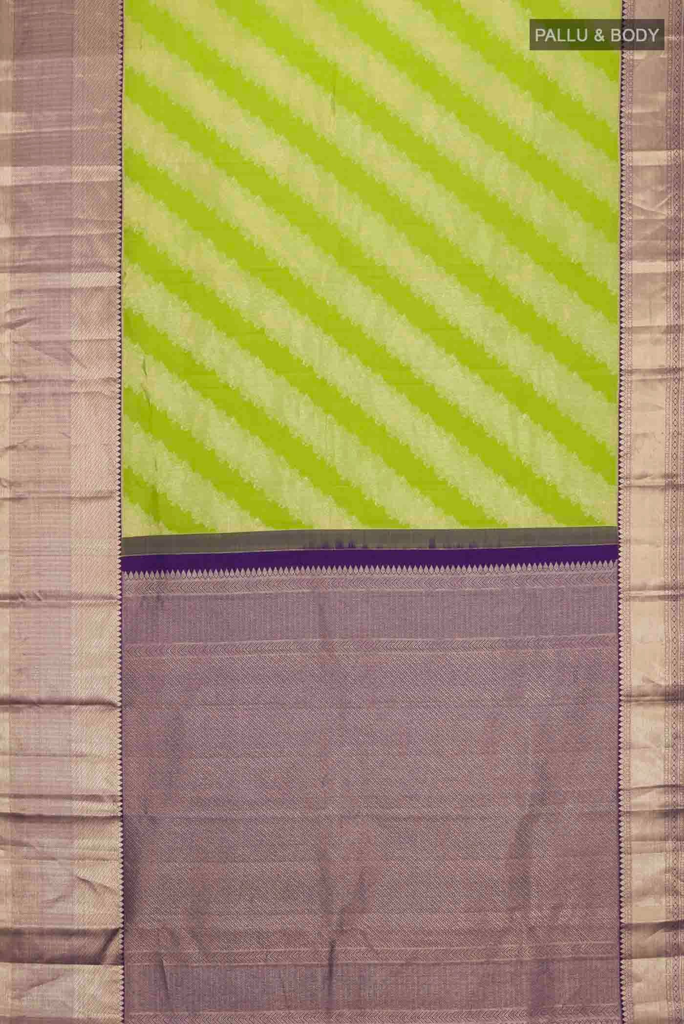 Green Kanchipuram Silk Saree - Image 6