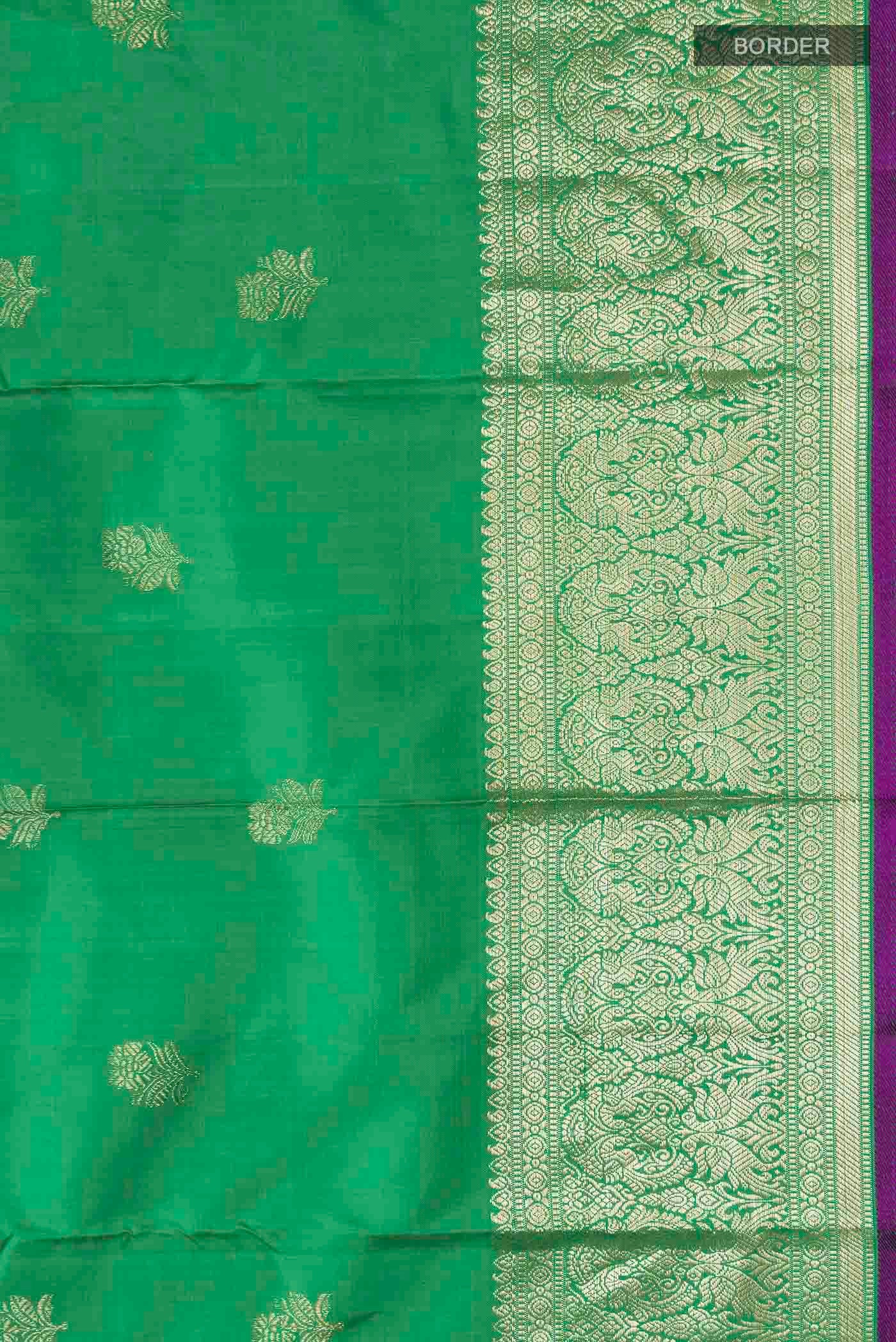 Green Kanjivaram Silk Saree - Image 3